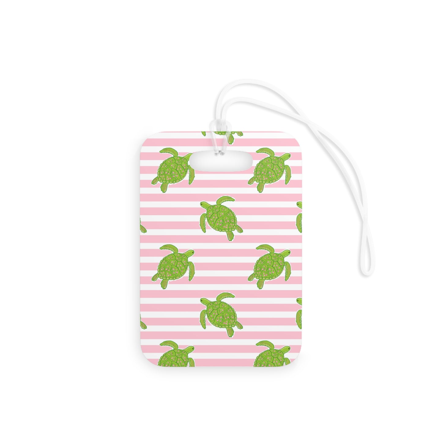 Personalized Preppy Sea Turtles Luggage Tag — Custom Name Travel ID