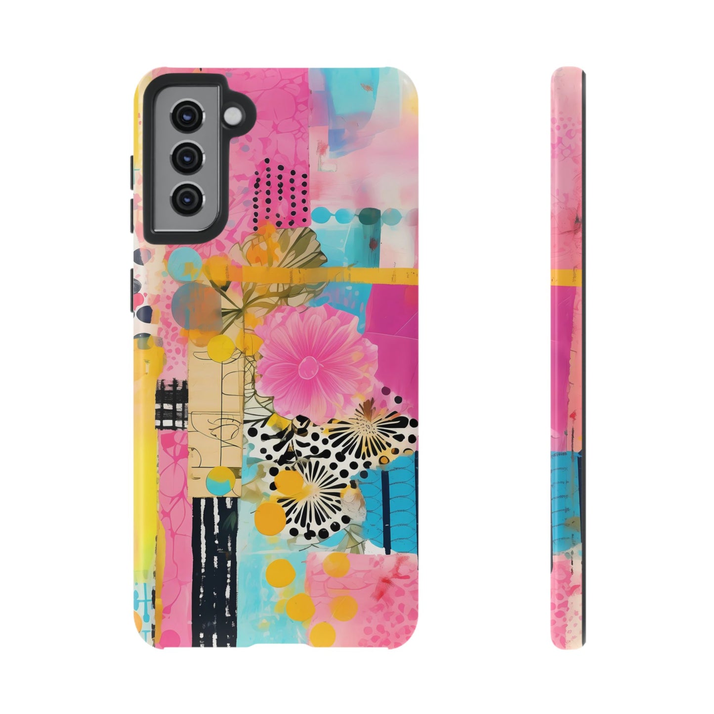 Pink Floral Abstract Phone Case | Tough Cases | iPhone 17