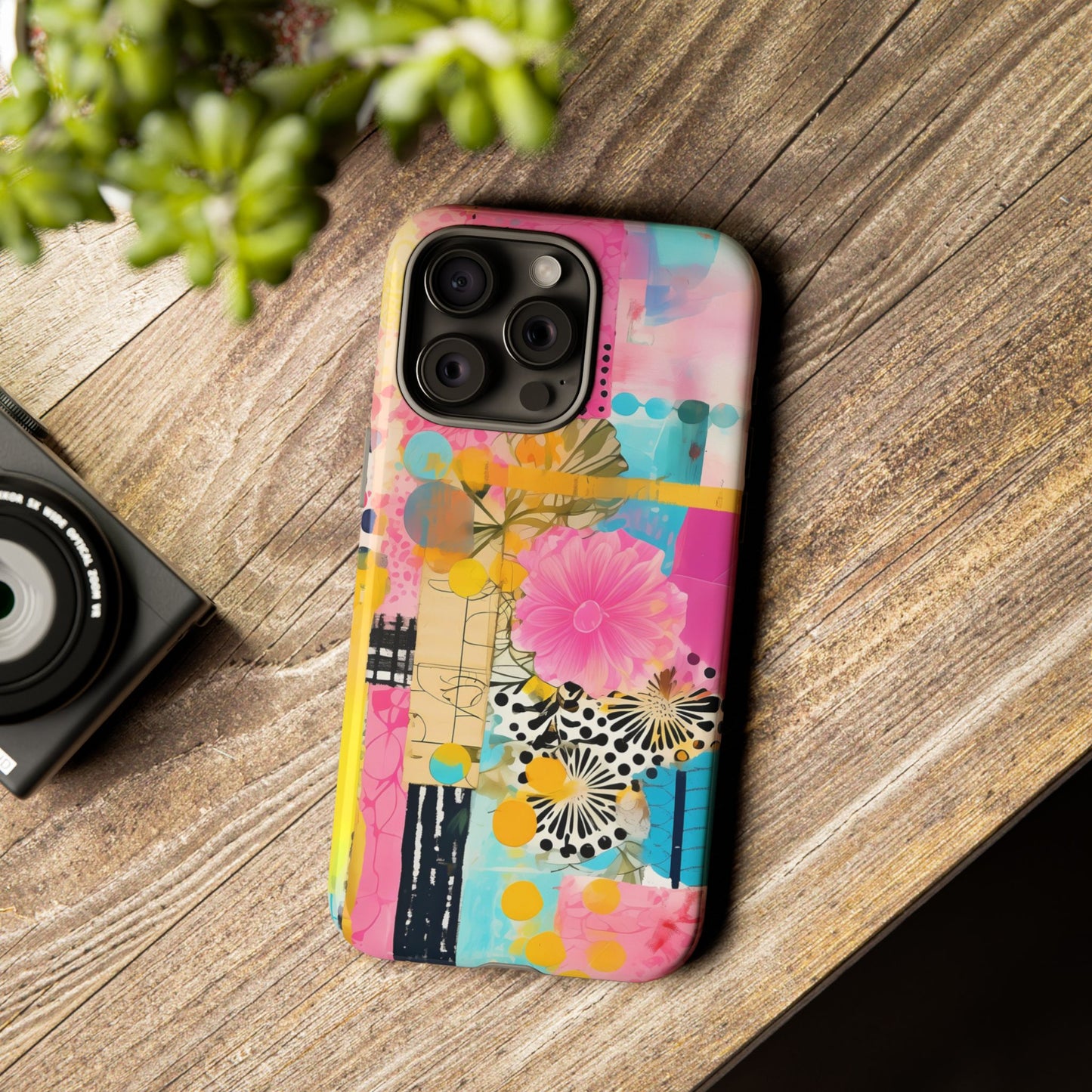Pink Floral Abstract Phone Case | Tough Cases | iPhone 17