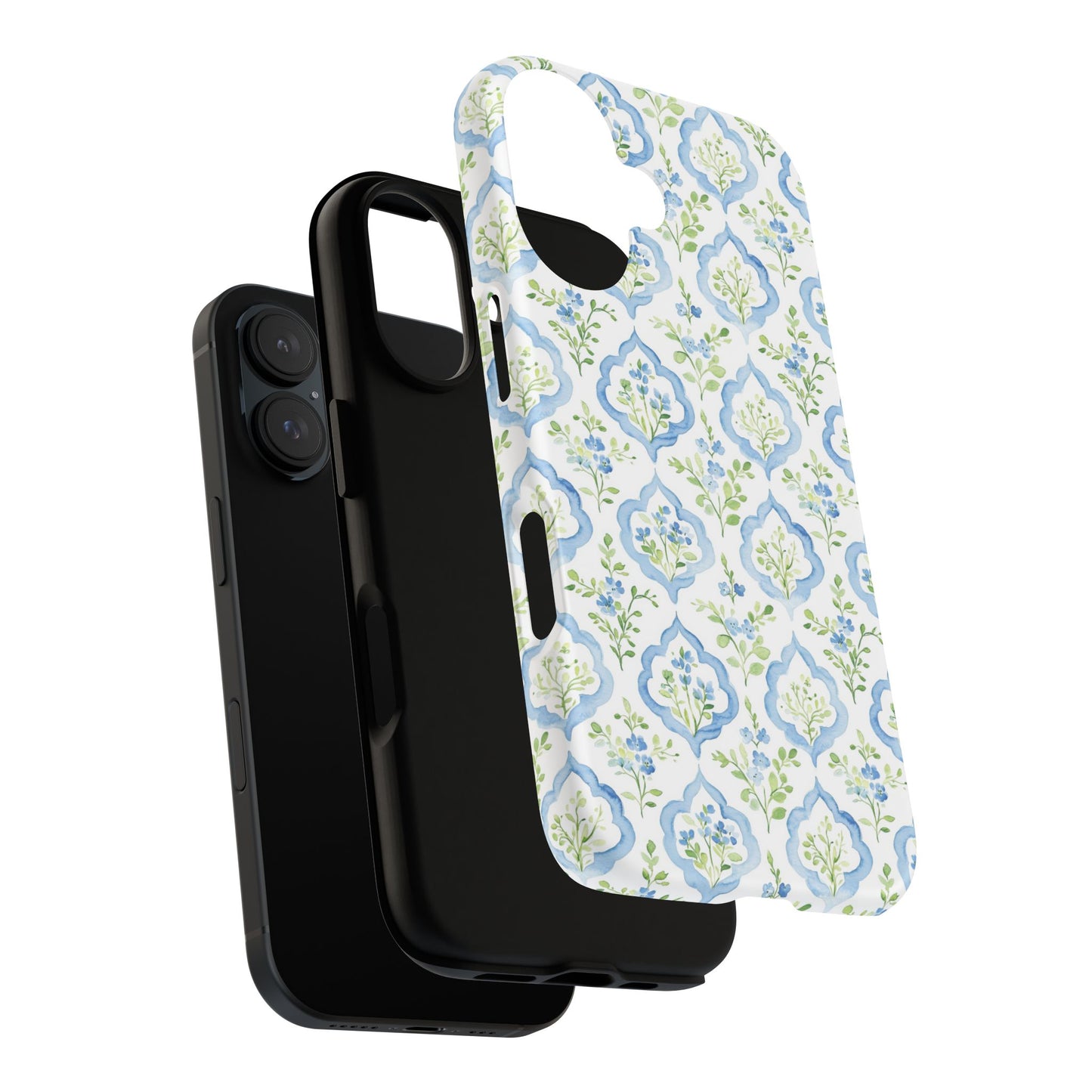 Blue Floral Damask phone case | Tough Case | iPhone 17