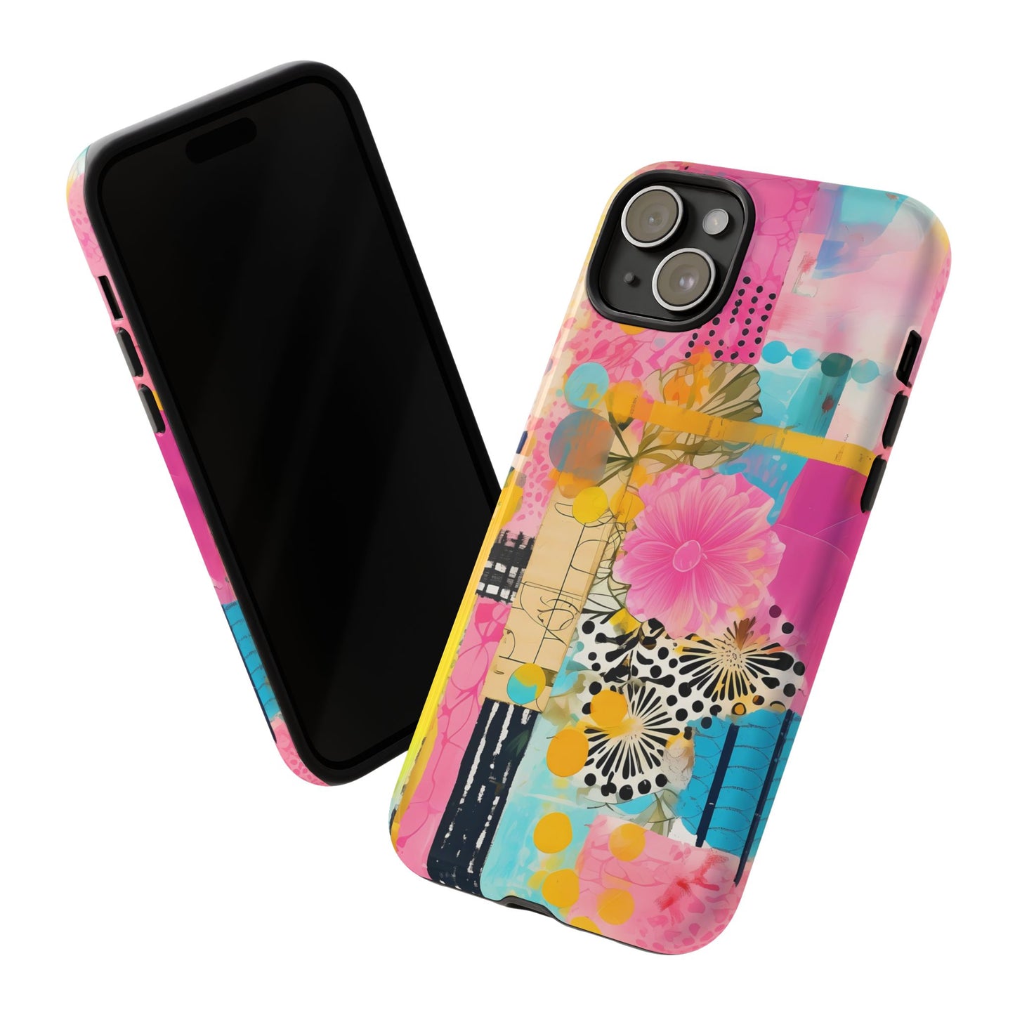 Pink Floral Abstract Phone Case | Tough Cases | iPhone 17