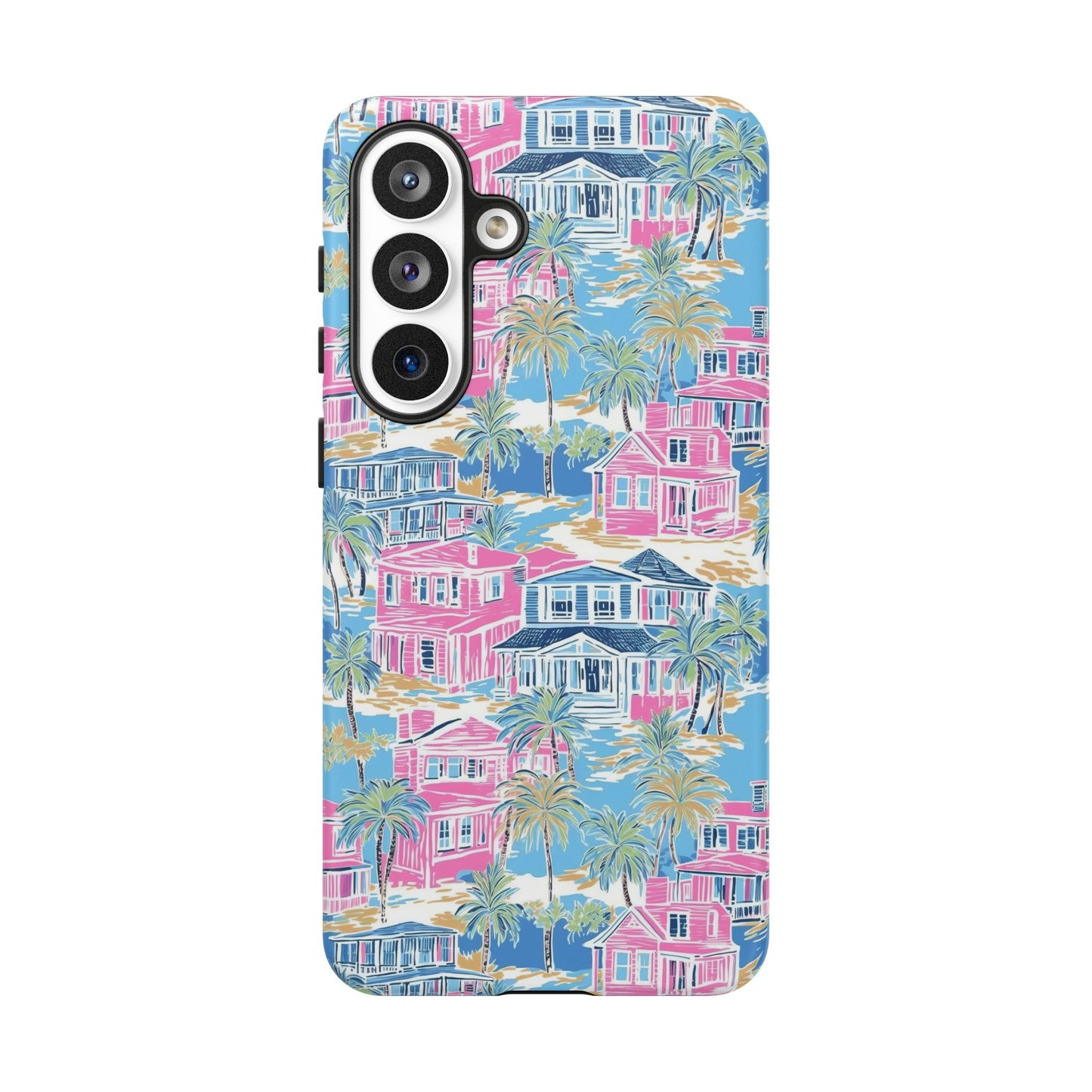 Tropical Beach Houses Tough Case | Palm Tree Coastal Phone Cover | iPhone 17