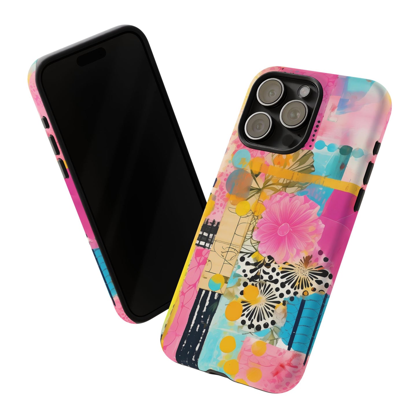 Pink Floral Abstract Phone Case | Tough Cases | iPhone 17