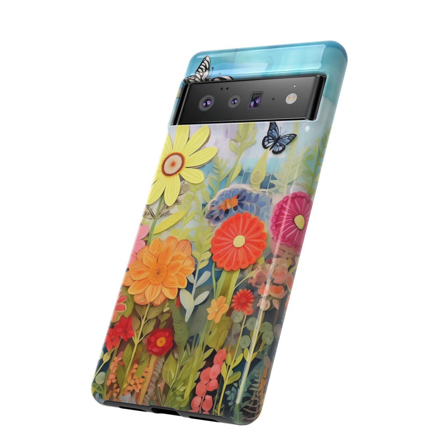 Whimsical Floral Garden phone case | Tough Case | 3d Floral Pattern | iPhone 17