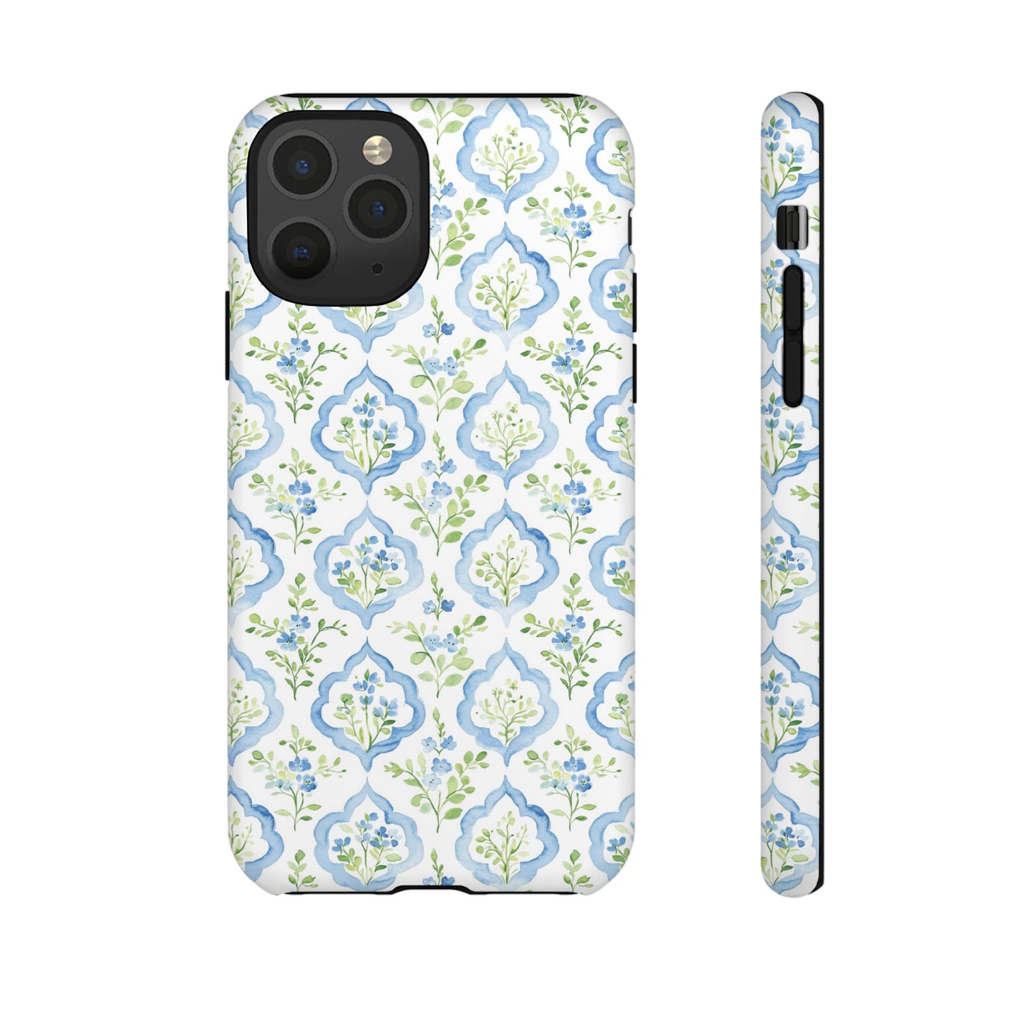 Blue Floral Damask phone case | Tough Case | iPhone 17