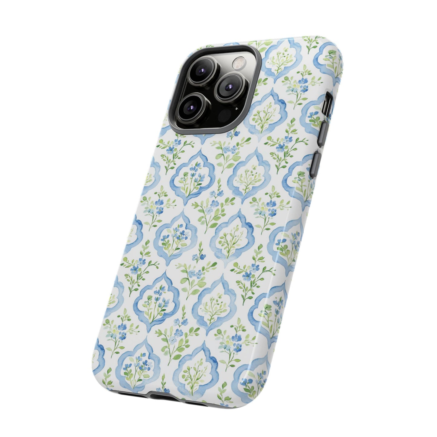 Blue Floral Damask phone case | Tough Case | iPhone 17