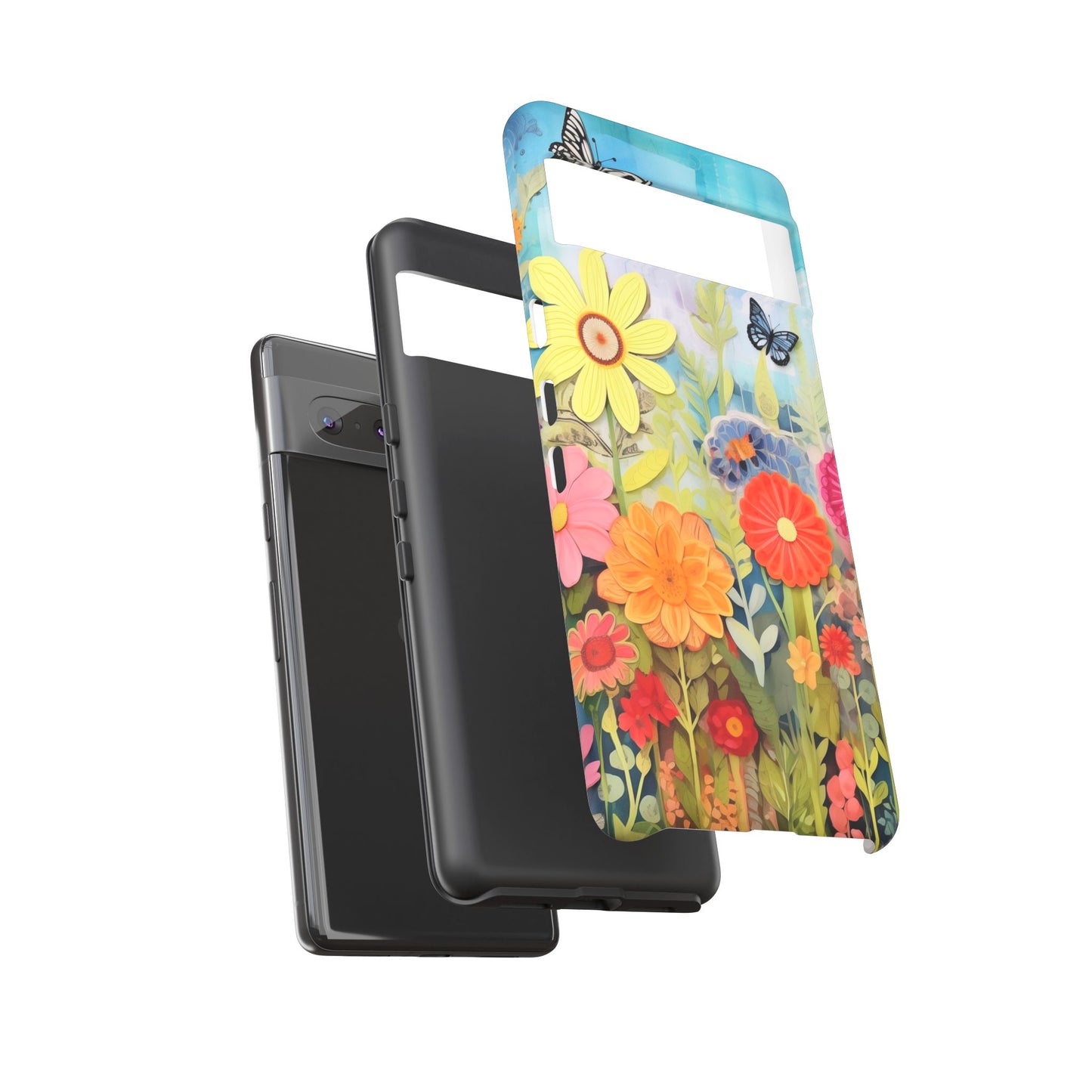 Whimsical Floral Garden phone case | Tough Case | 3d Floral Pattern | iPhone 17