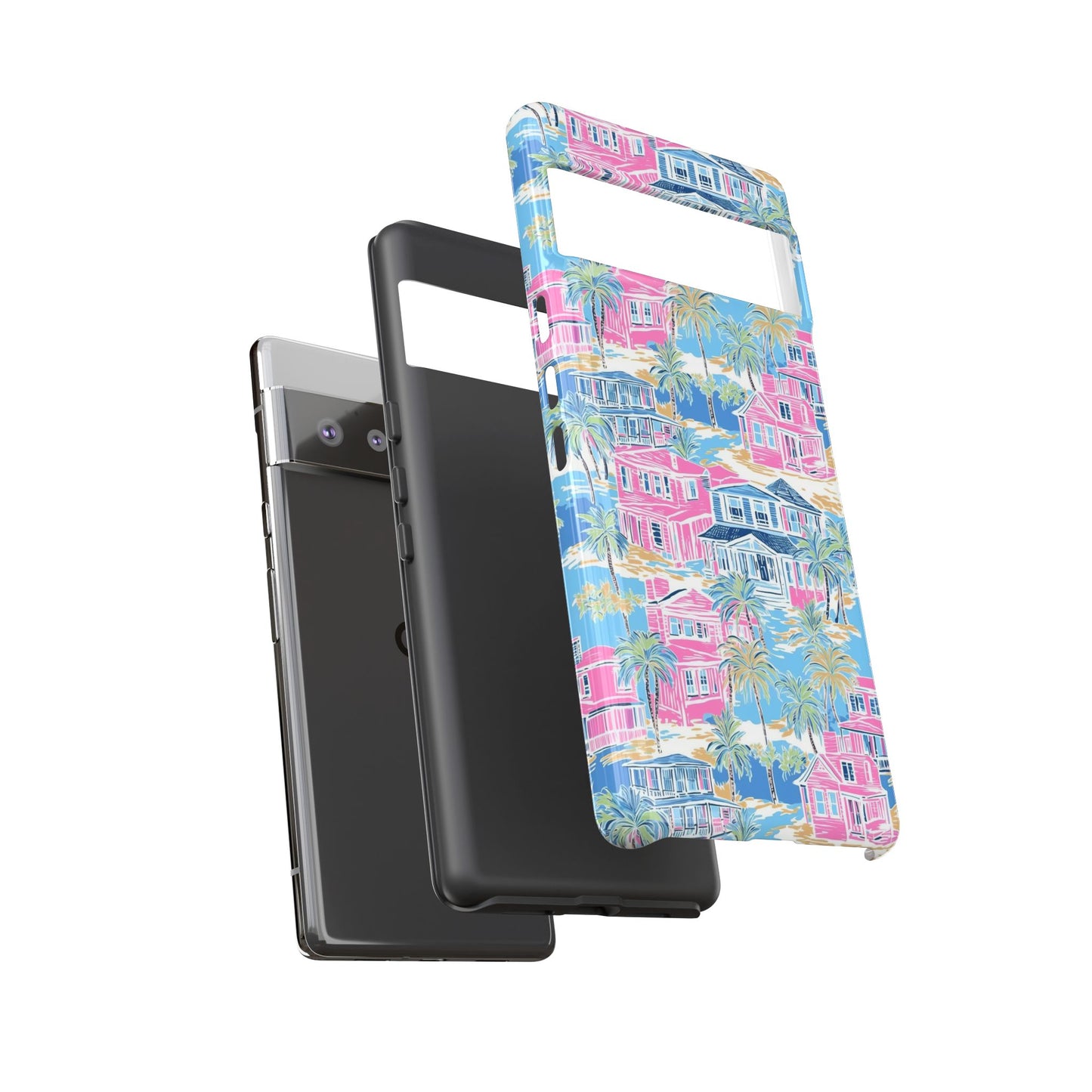 Tropical Beach Houses Tough Case | Palm Tree Coastal Phone Cover | iPhone 17