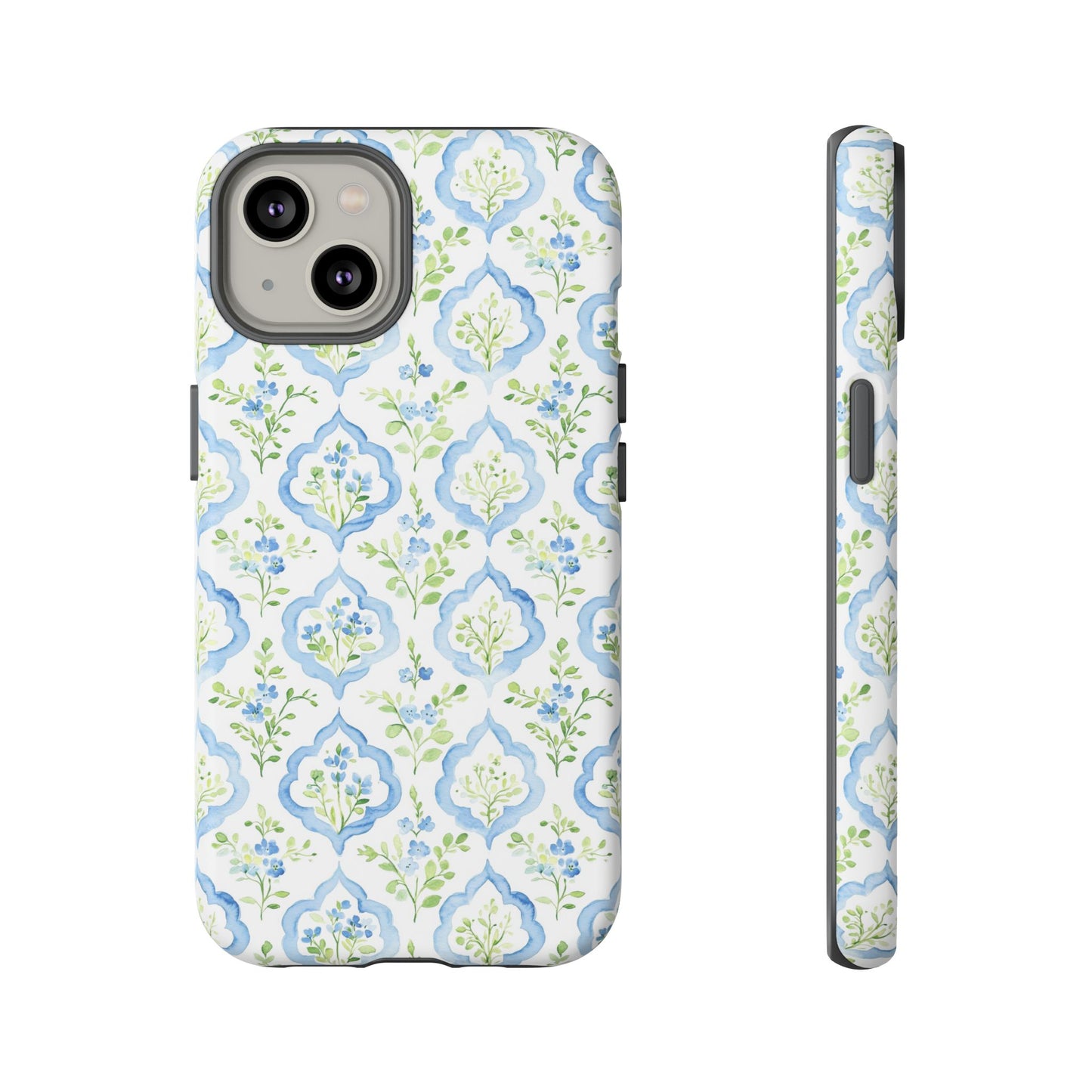 Blue Floral Damask phone case | Tough Case | iPhone 17