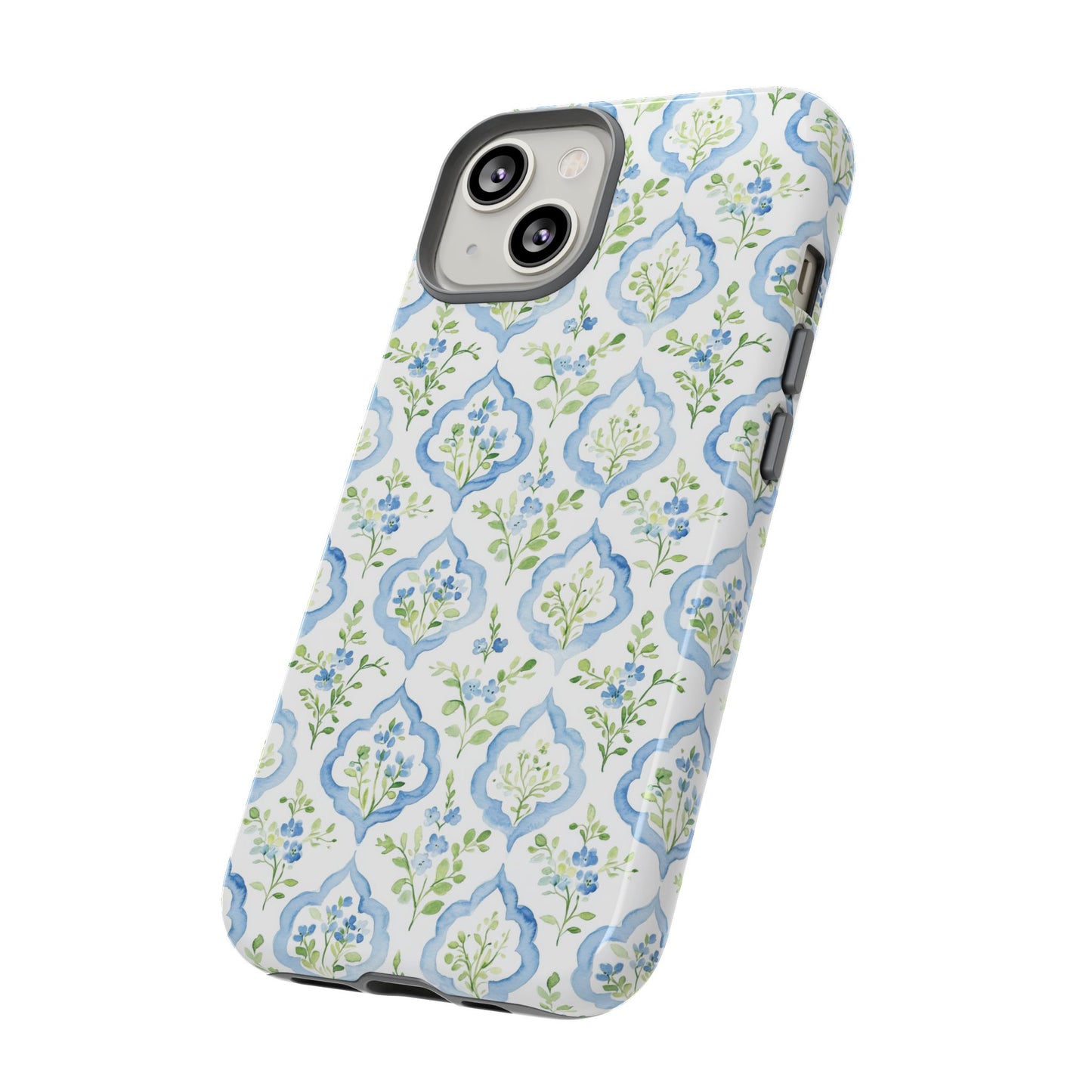 Blue Floral Damask phone case | Tough Case | iPhone 17