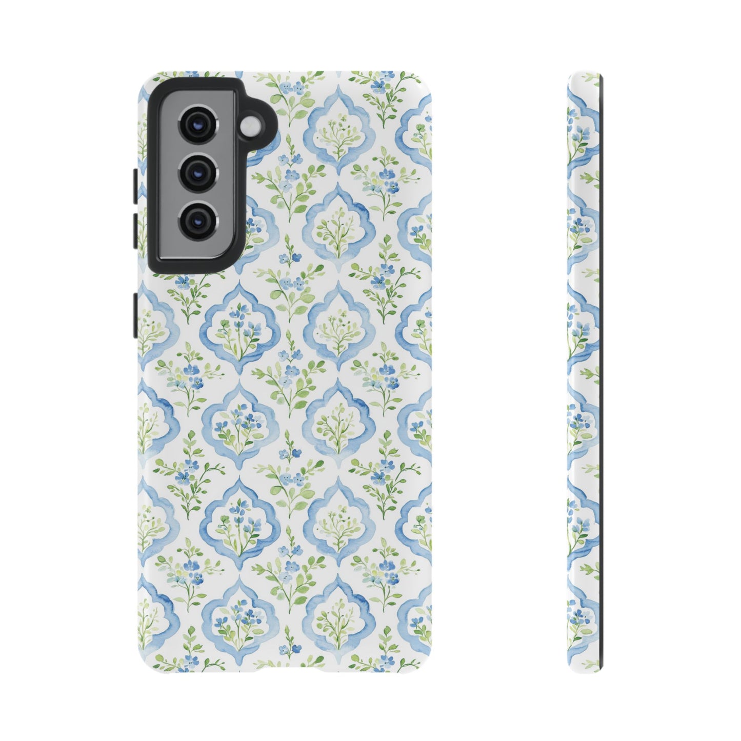 Blue Floral Damask phone case | Tough Case | iPhone 17