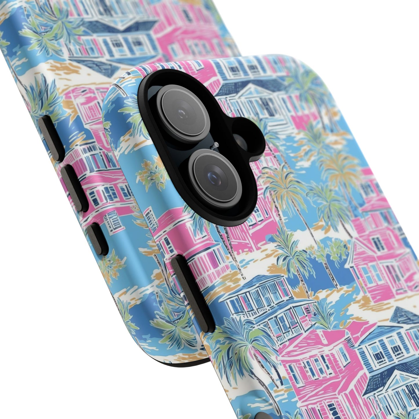 Tropical Beach Houses Tough Case | Palm Tree Coastal Phone Cover | iPhone 17