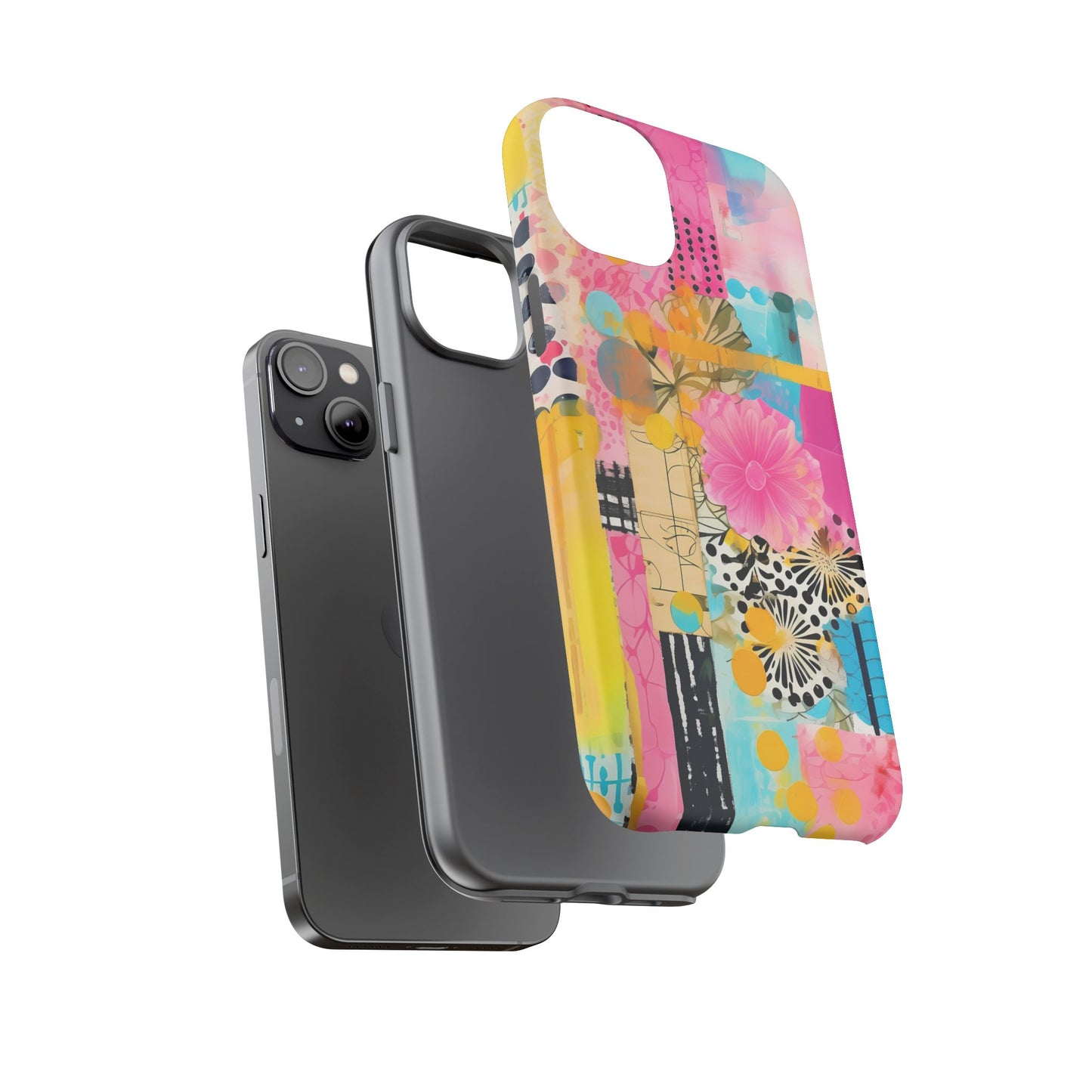 Pink Floral Abstract Phone Case | Tough Cases | iPhone 17