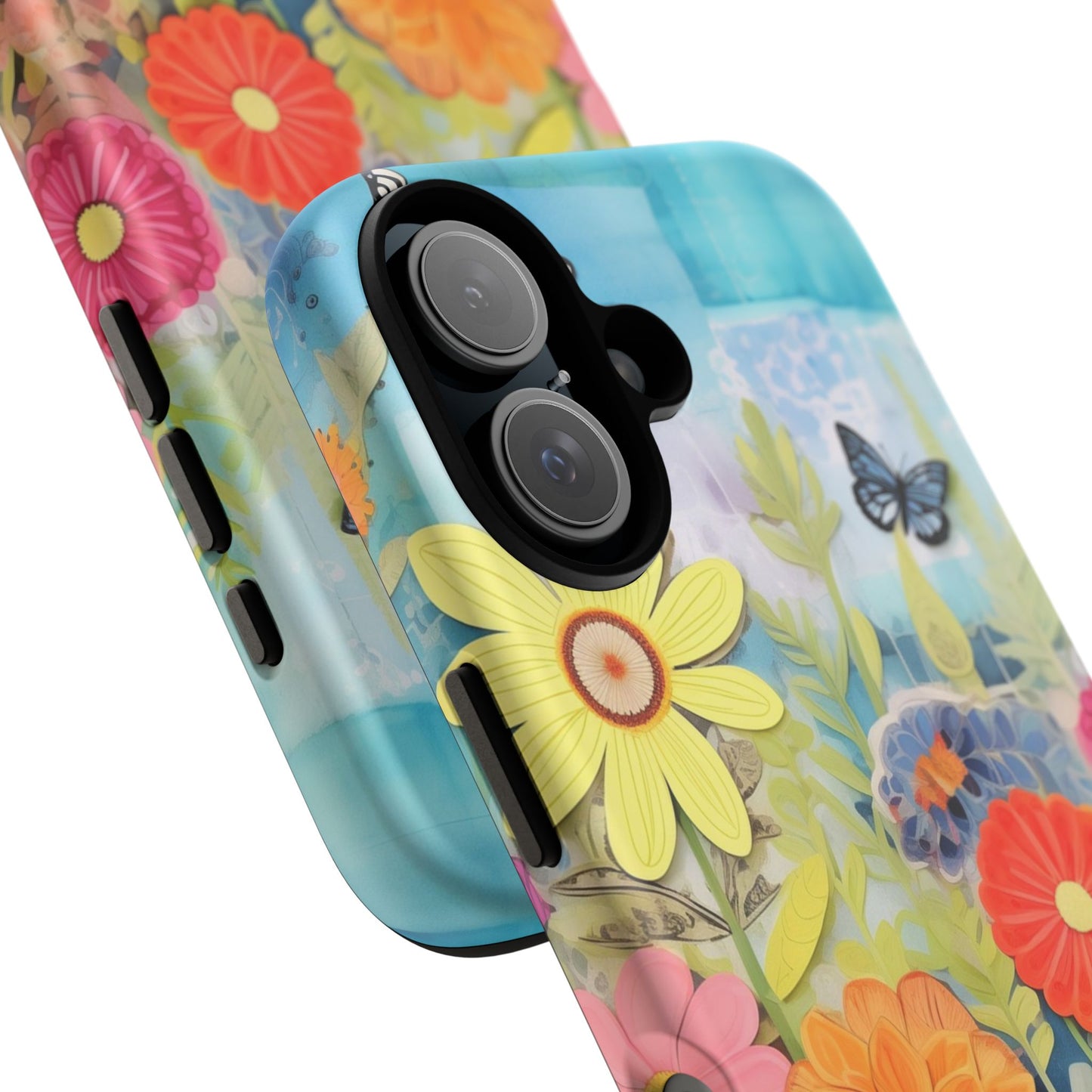 Whimsical Floral Garden phone case | Tough Case | 3d Floral Pattern | iPhone 17