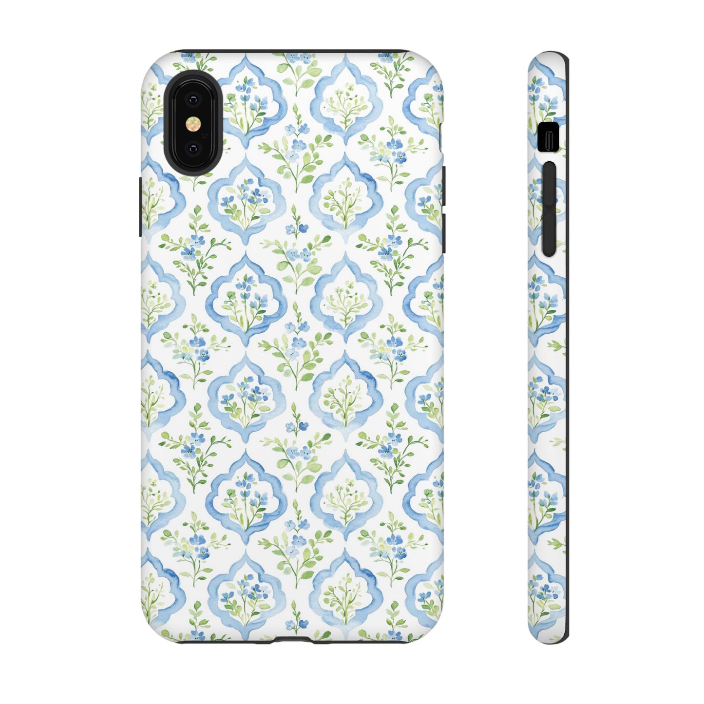 Blue Floral Damask phone case | Tough Case | iPhone 17