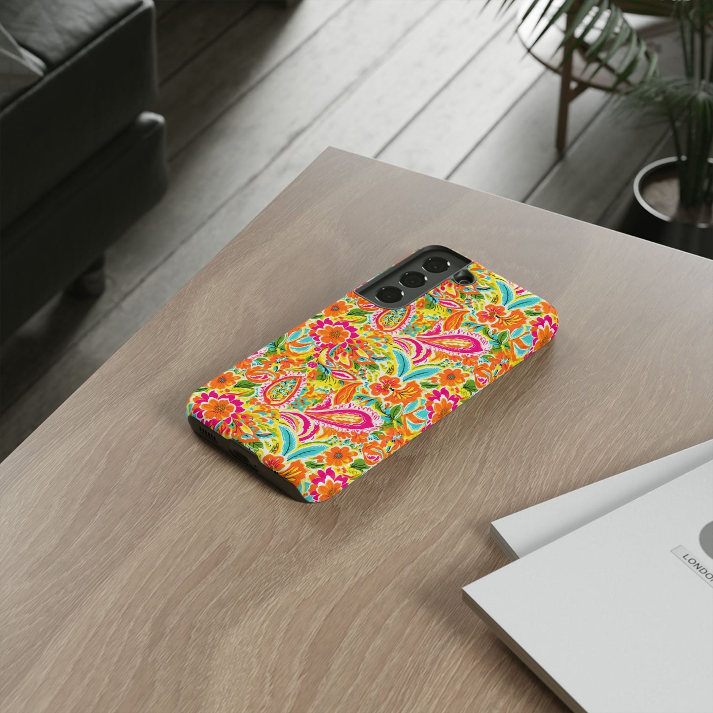 Vibrant Floral Paisley phone case | Tough Cases | Orange and Pink Floral | iPhone 17