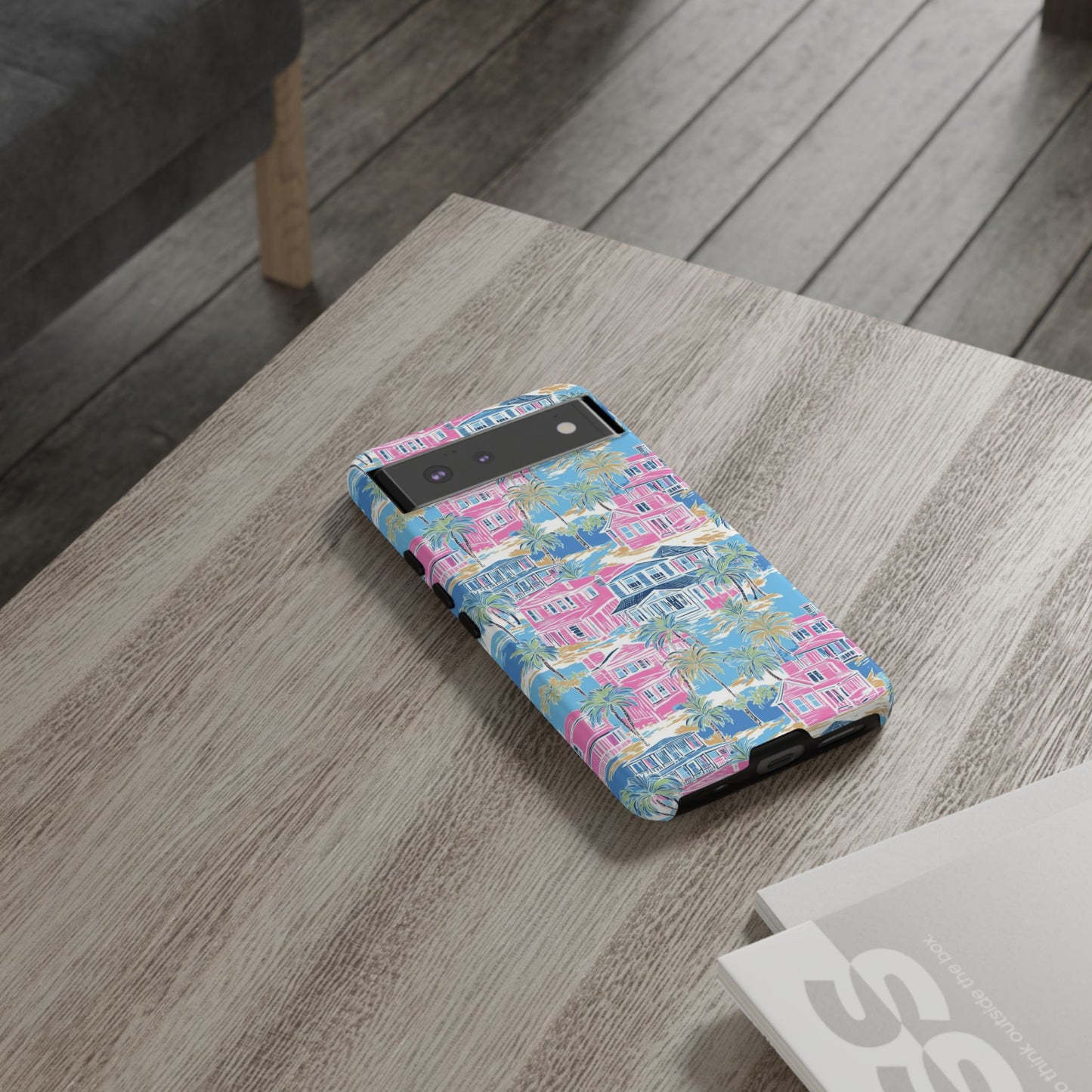 Tropical Beach Houses Tough Case | Palm Tree Coastal Phone Cover | iPhone 17
