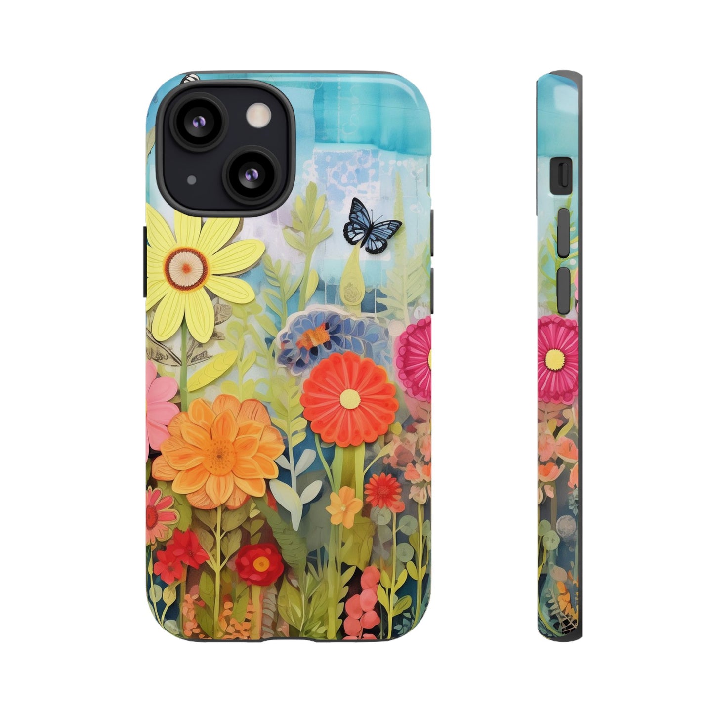 Whimsical Floral Garden phone case | Tough Case | 3d Floral Pattern | iPhone 17