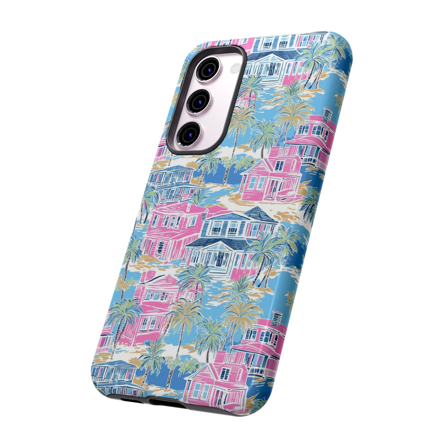 Tropical Beach Houses Tough Case | Palm Tree Coastal Phone Cover | iPhone 17