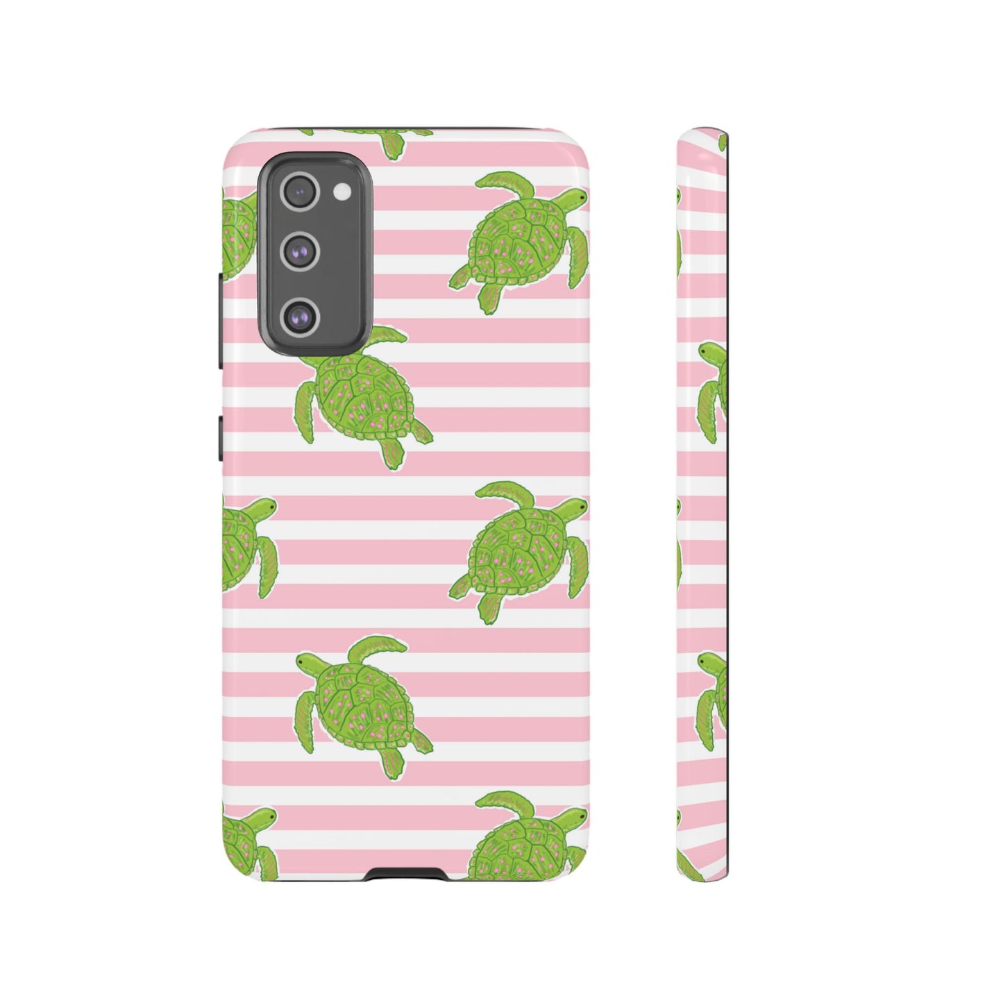 Green Sea Turtles Phone Case | Pink Stripes Tough Case | iPhone 17