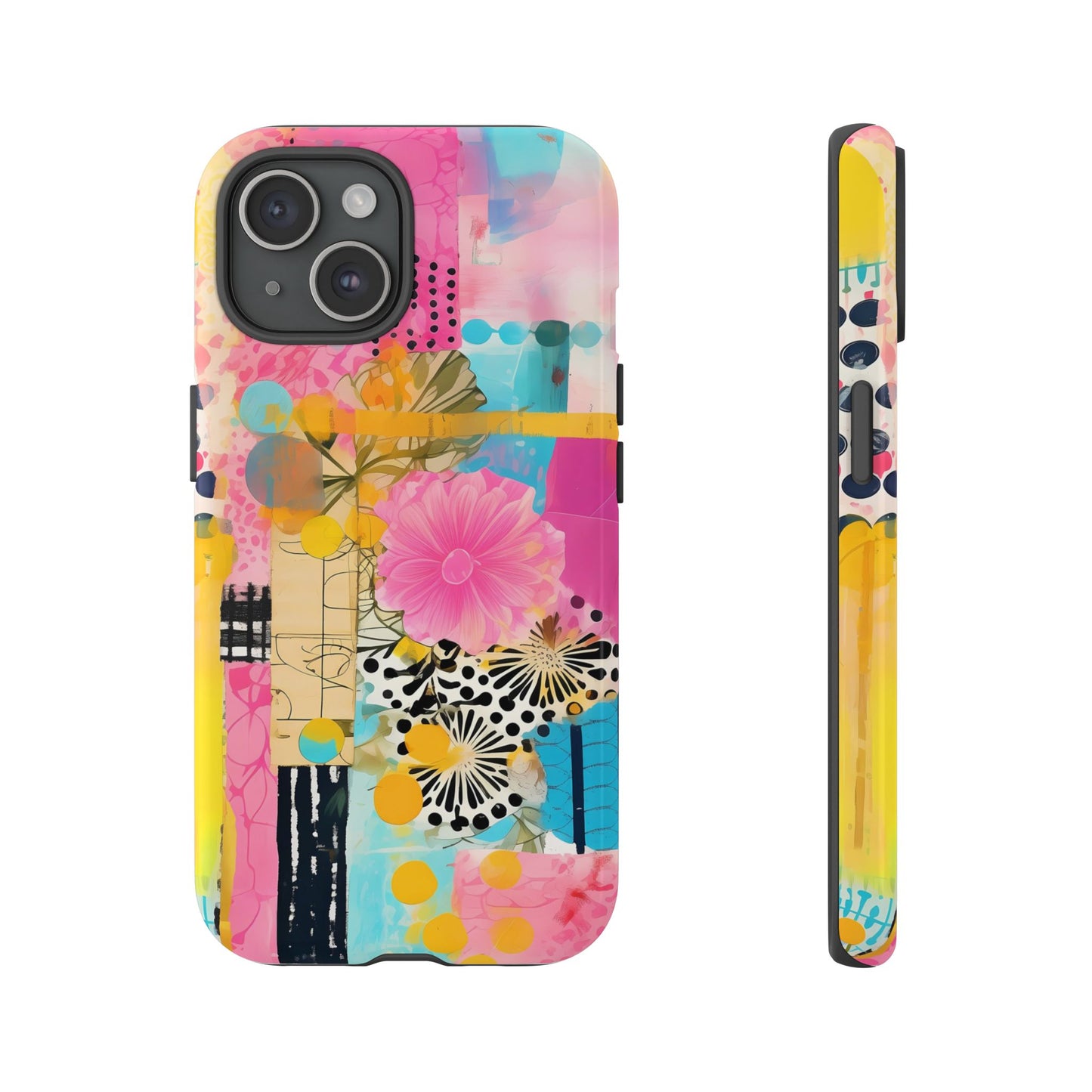 Pink Floral Abstract Phone Case | Tough Cases | iPhone 17