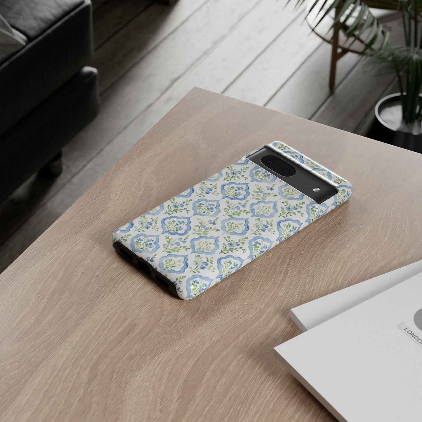 Blue Floral Damask phone case | Tough Case | iPhone 17