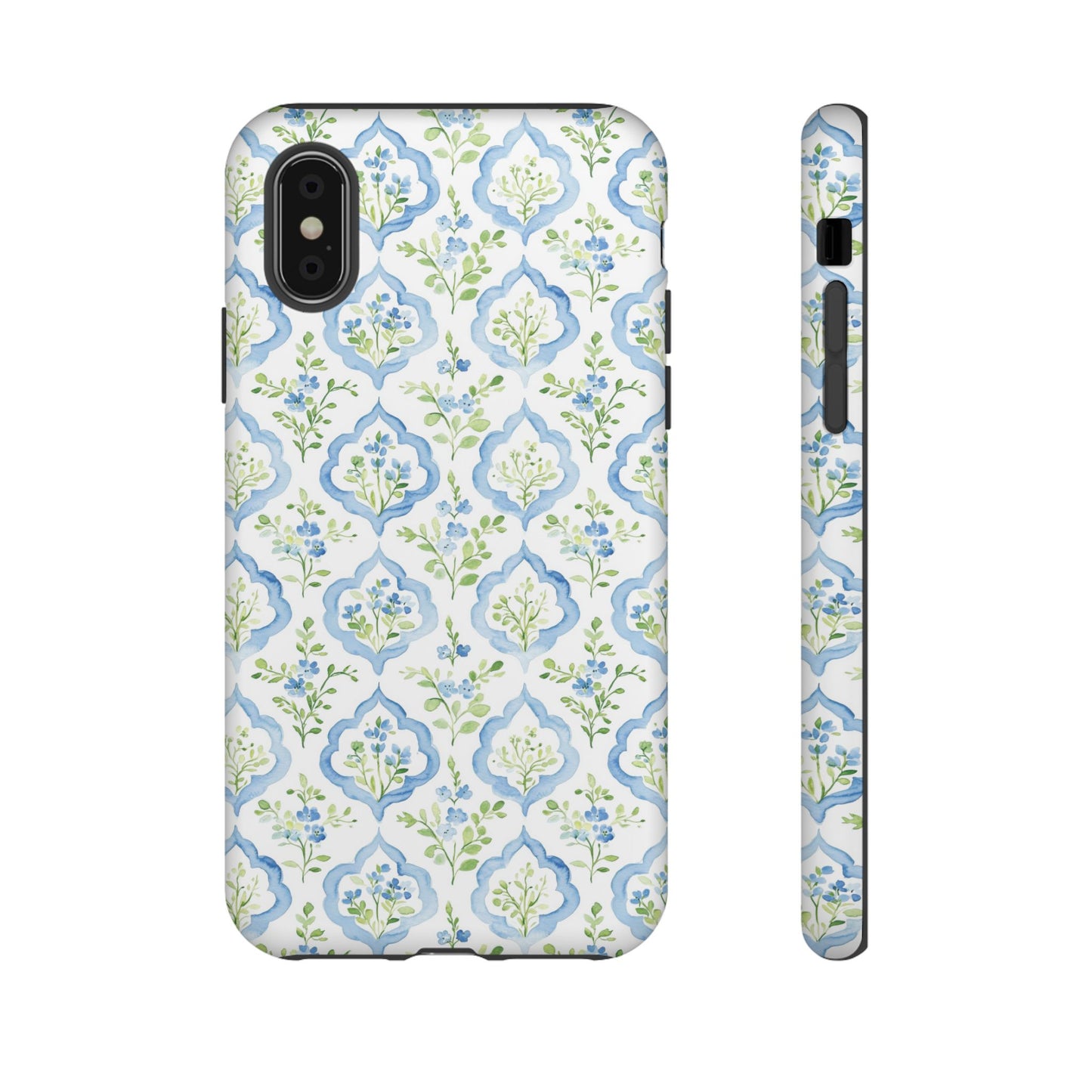 Blue Floral Damask phone case | Tough Case | iPhone 17