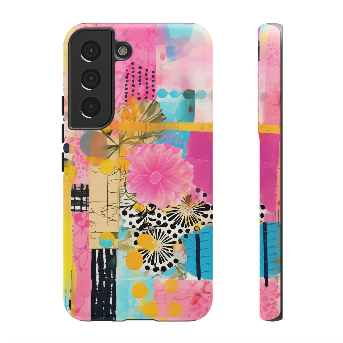 Pink Floral Abstract Phone Case | Tough Cases | iPhone 17