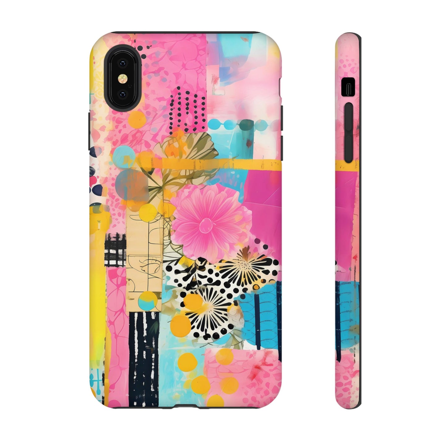 Pink Floral Abstract Phone Case | Tough Cases | iPhone 17