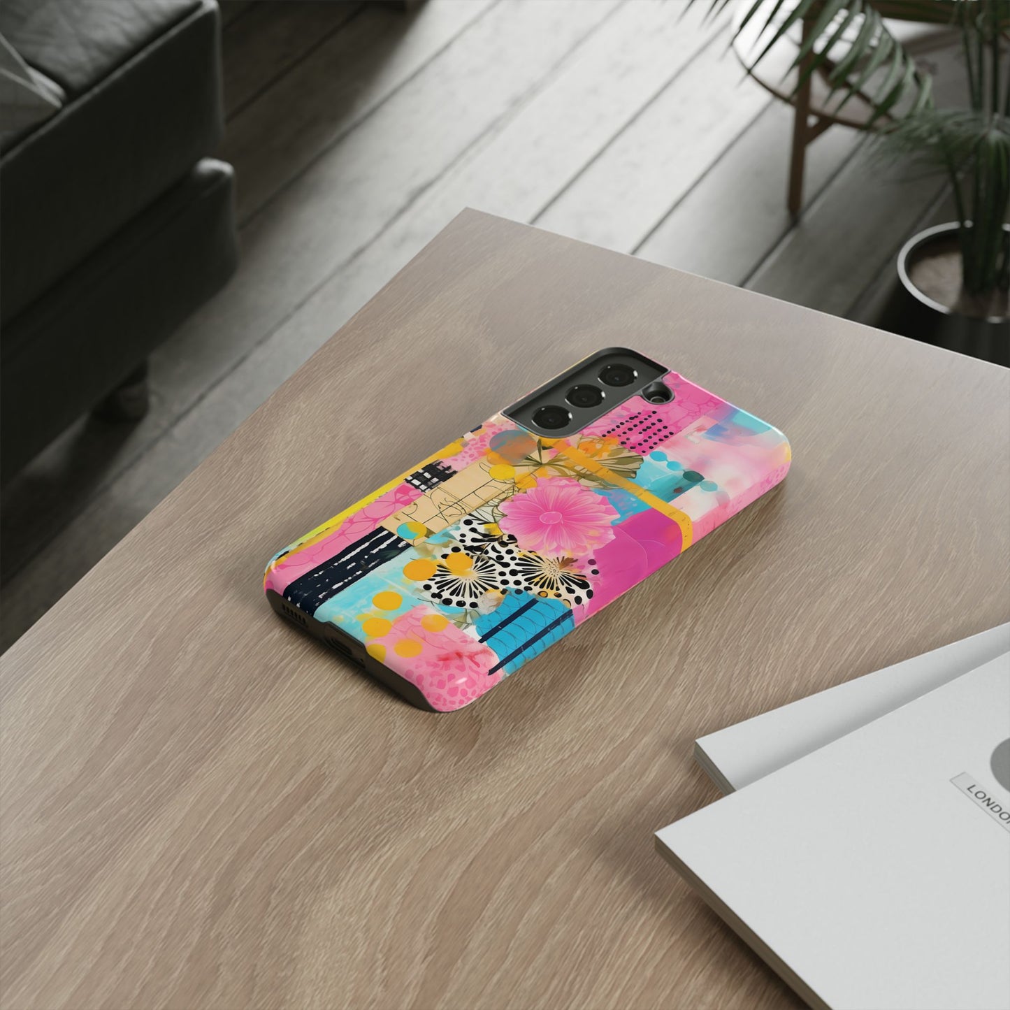 Pink Floral Abstract Phone Case | Tough Cases | iPhone 17
