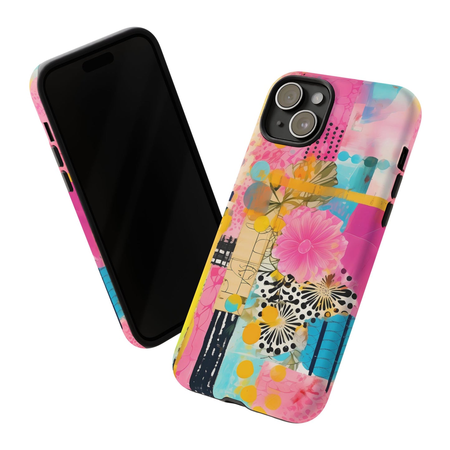Pink Floral Abstract Phone Case | Tough Cases | iPhone 17