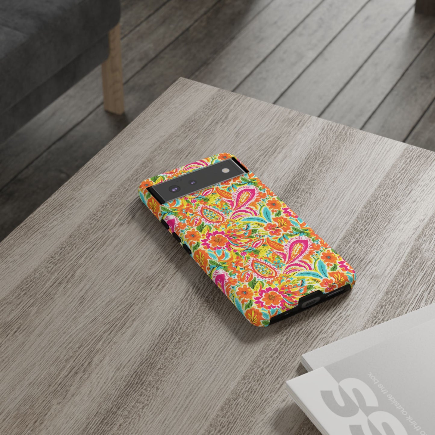 Vibrant Floral Paisley phone case | Tough Cases | Orange and Pink Floral | iPhone 17