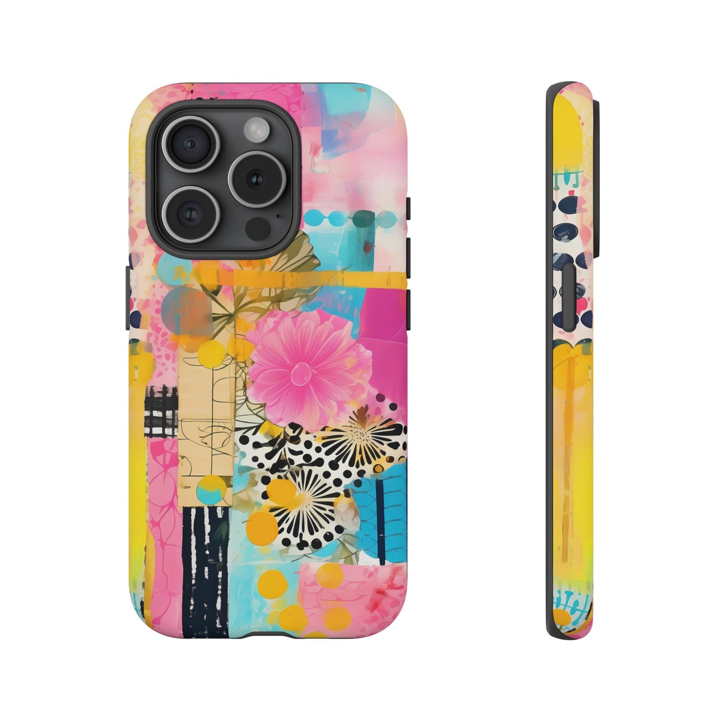Pink Floral Abstract Phone Case | Tough Cases | iPhone 17