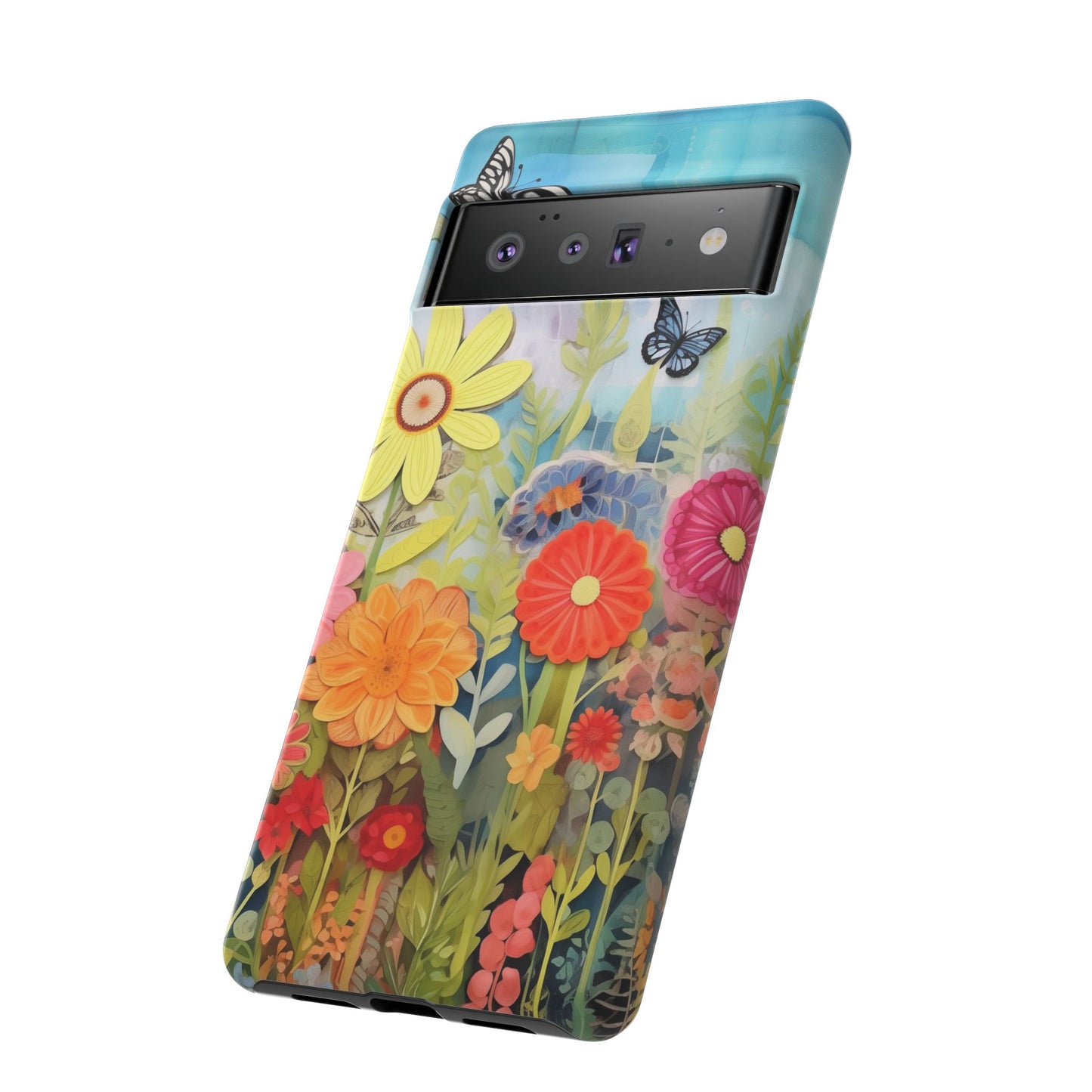 Whimsical Floral Garden phone case | Tough Case | 3d Floral Pattern | iPhone 17