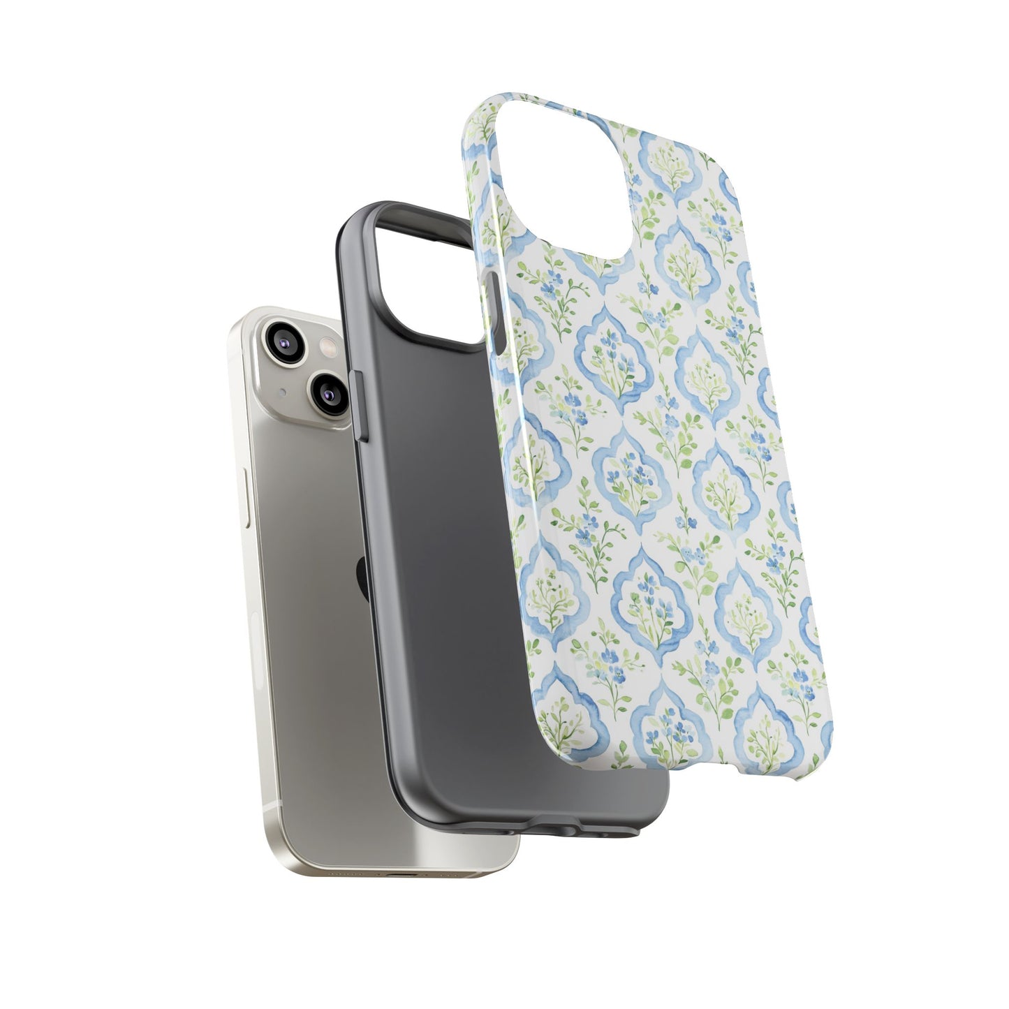 Blue Floral Damask phone case | Tough Case | iPhone 17