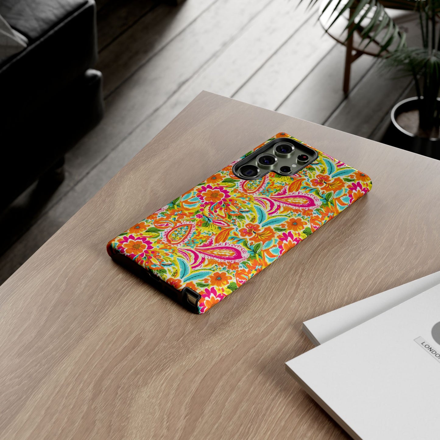 Vibrant Floral Paisley phone case | Tough Cases | Orange and Pink Floral | iPhone 17
