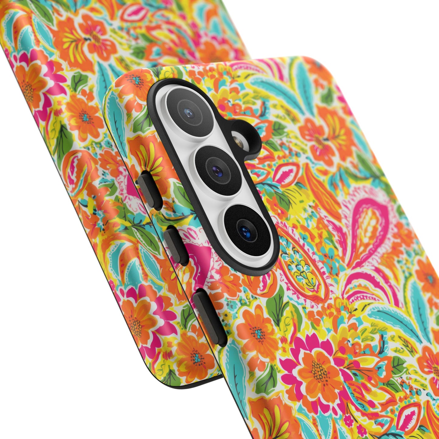 Vibrant Floral Paisley phone case | Tough Cases | Orange and Pink Floral | iPhone 17