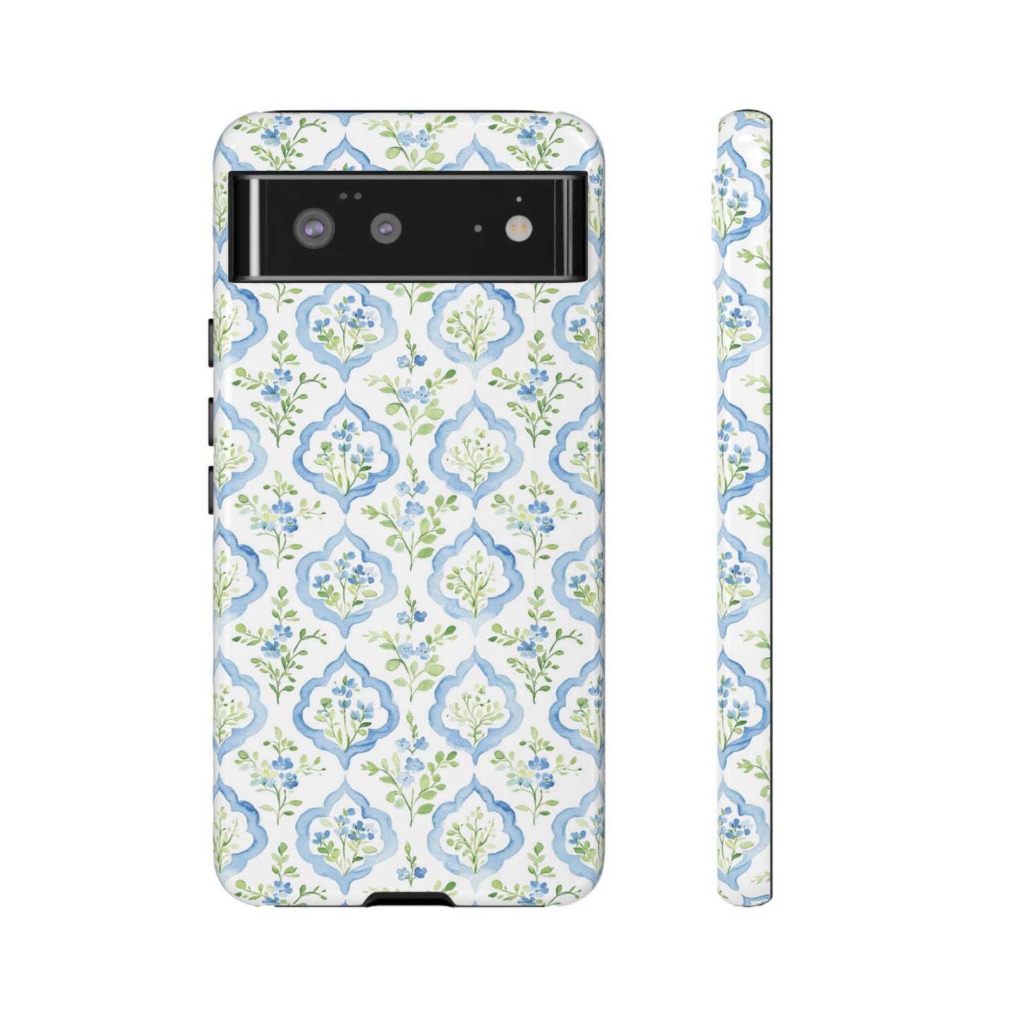 Blue Floral Damask phone case | Tough Case | iPhone 17