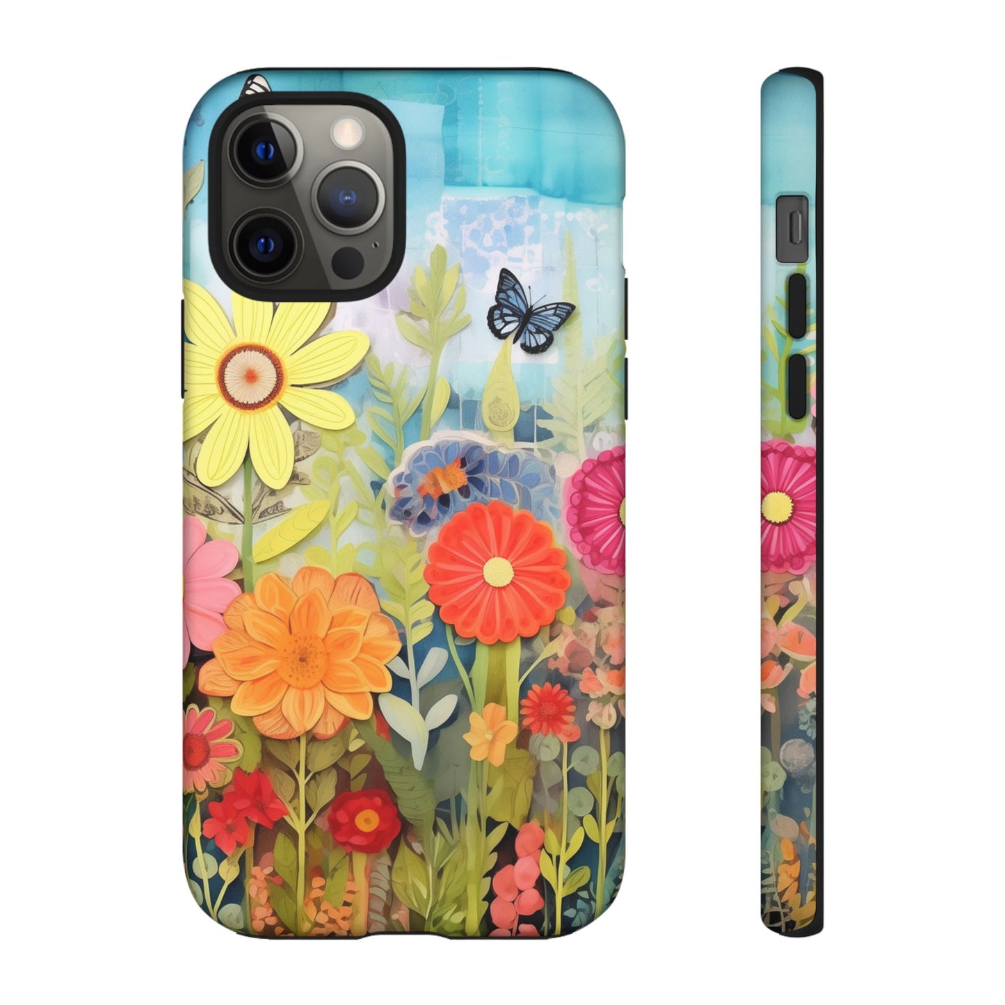 Whimsical Floral Garden phone case | Tough Case | 3d Floral Pattern | iPhone 17