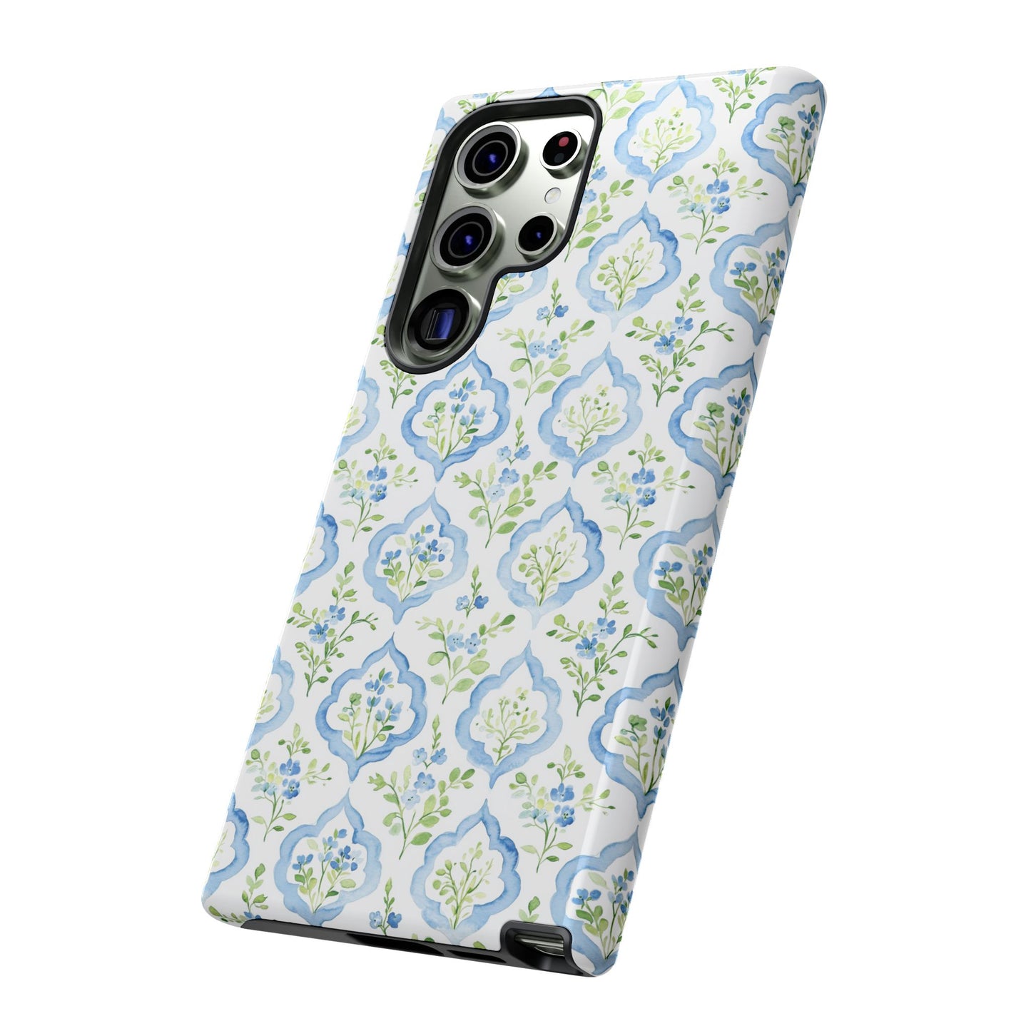 Blue Floral Damask phone case | Tough Case | iPhone 17