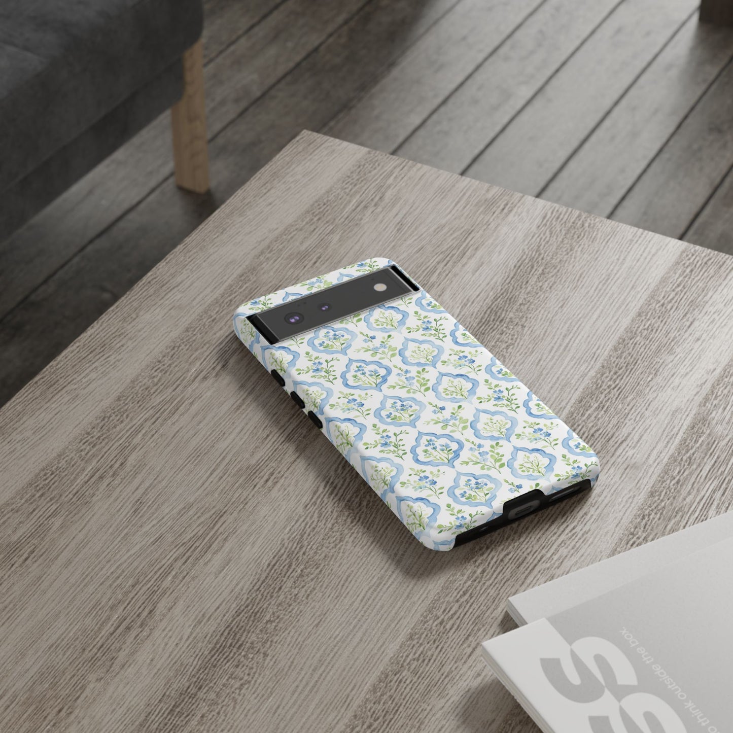 Blue Floral Damask phone case | Tough Case | iPhone 17