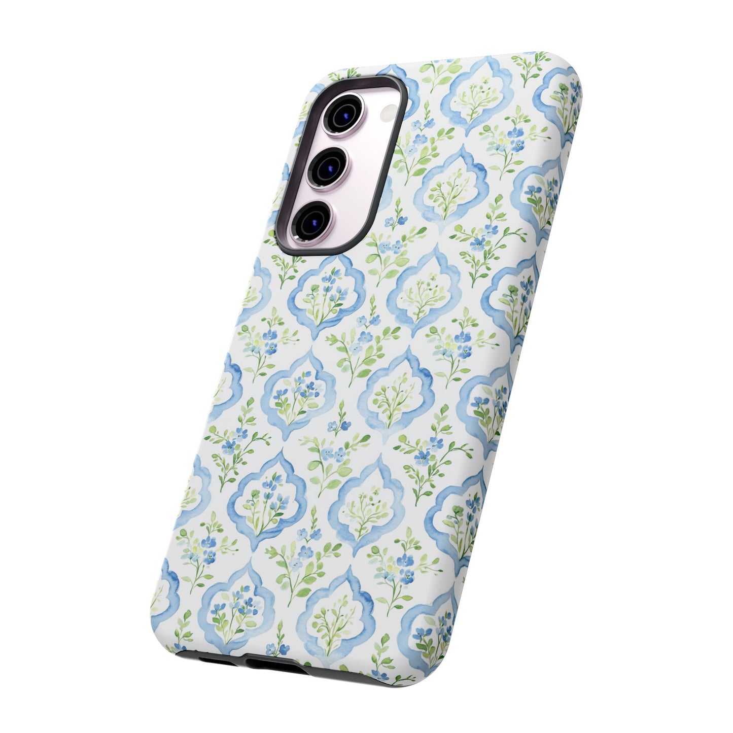 Blue Floral Damask phone case | Tough Case | iPhone 17