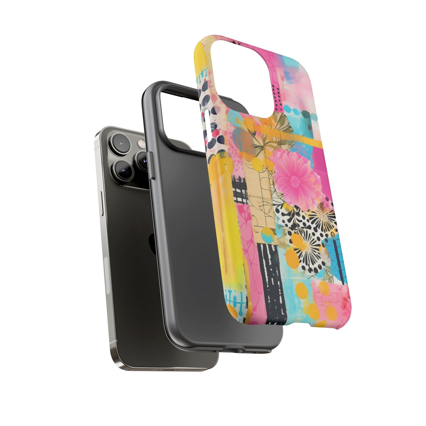 Pink Floral Abstract Phone Case | Tough Cases | iPhone 17