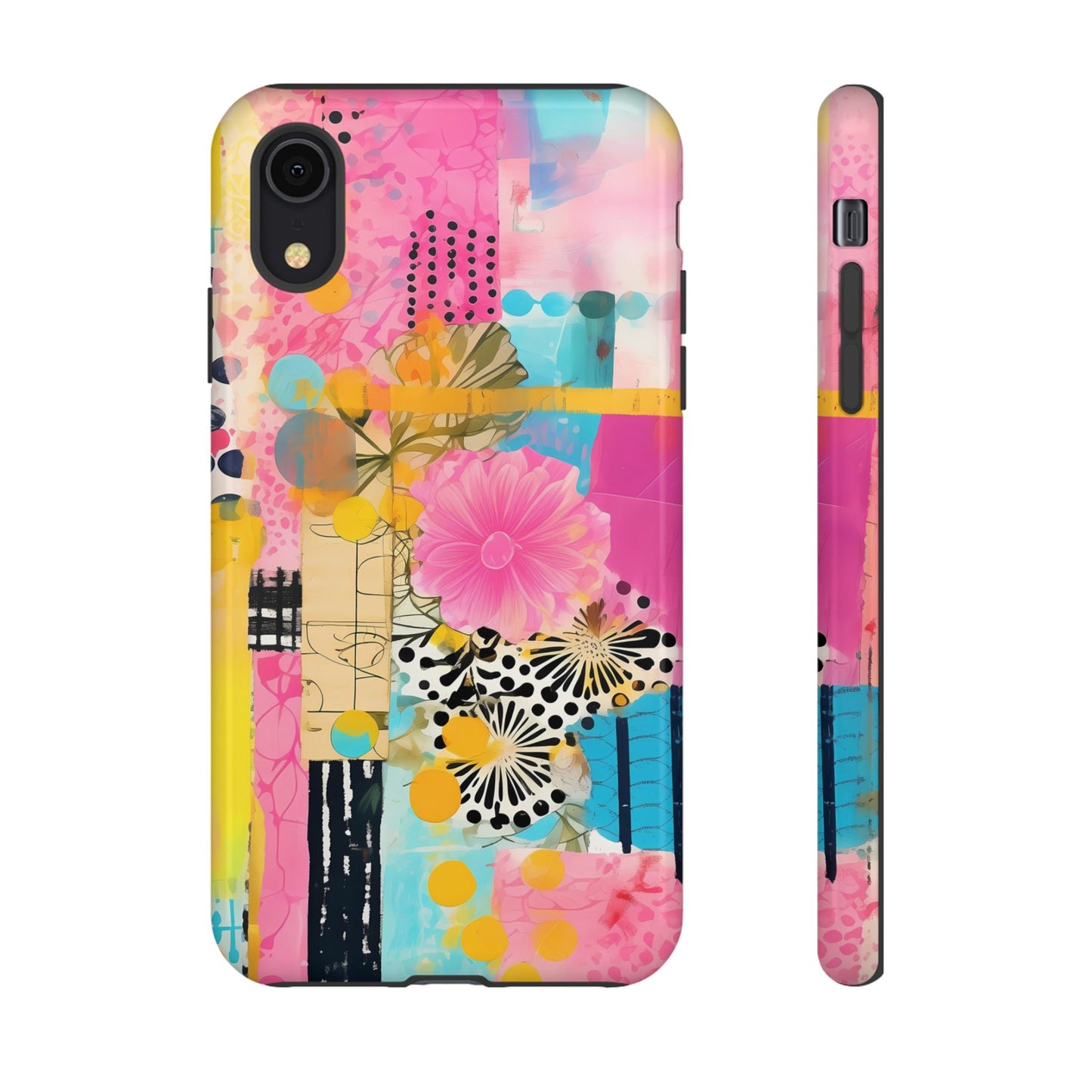 Pink Floral Abstract Phone Case | Tough Cases | iPhone 17