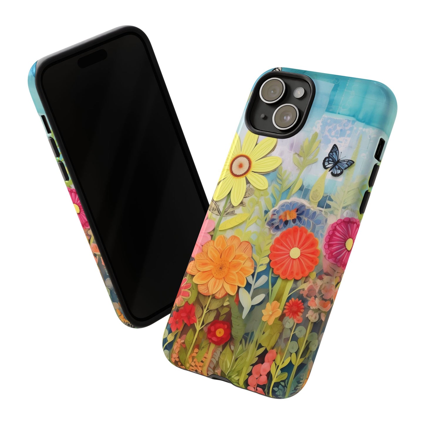 Whimsical Floral Garden phone case | Tough Case | 3d Floral Pattern | iPhone 17