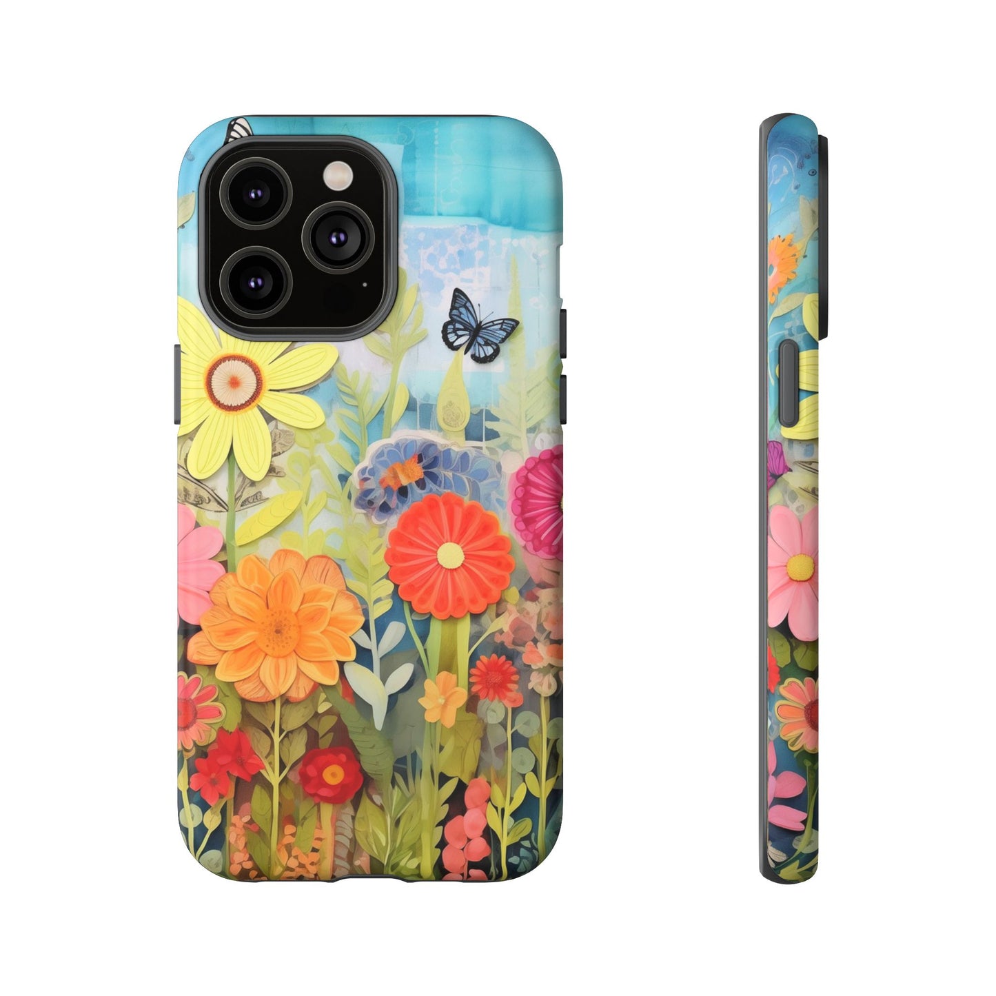 Whimsical Floral Garden phone case | Tough Case | 3d Floral Pattern | iPhone 17
