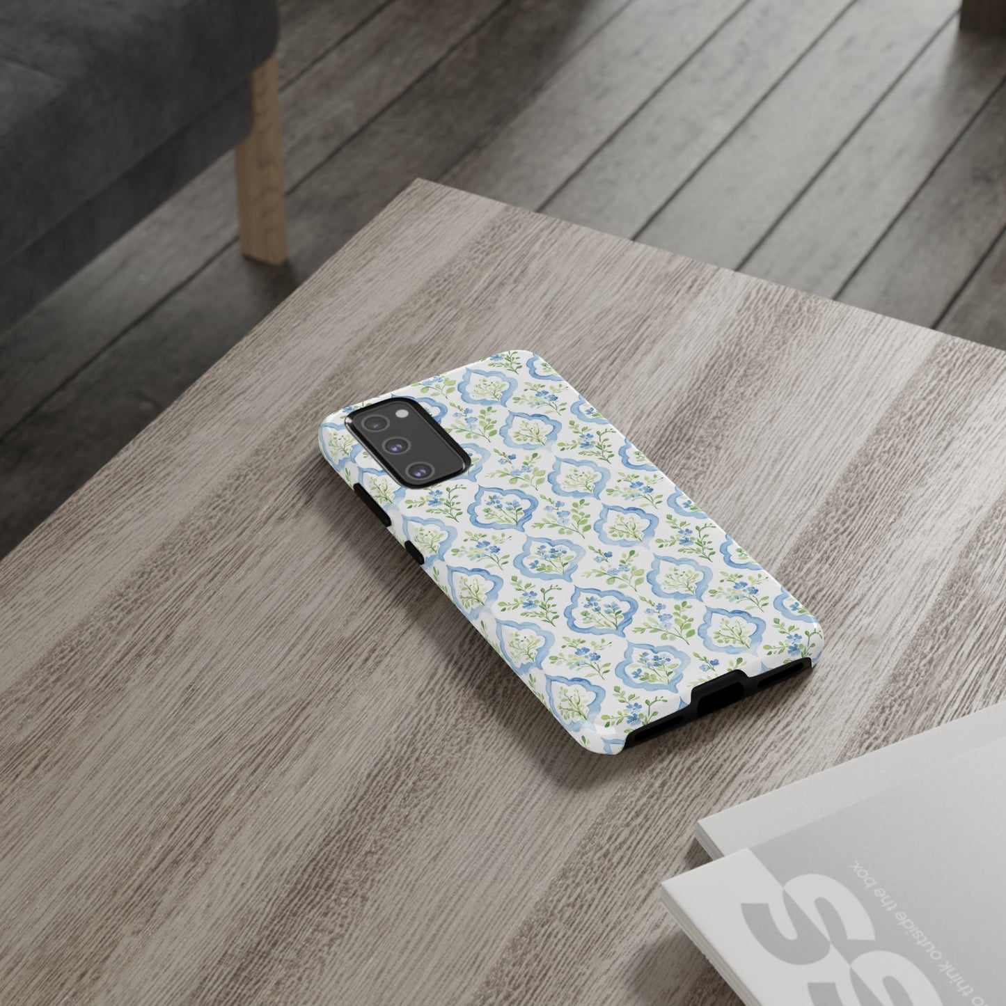 Blue Floral Damask phone case | Tough Case | iPhone 17