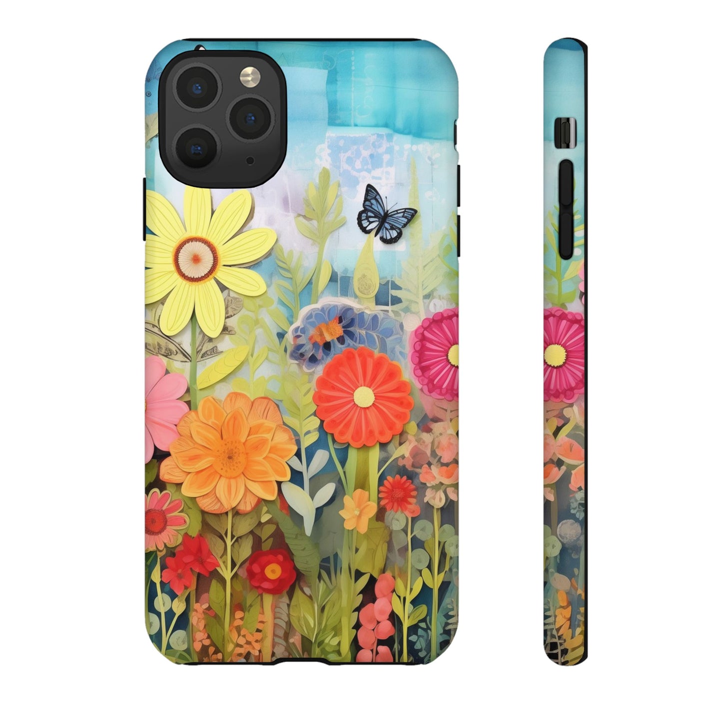 Whimsical Floral Garden phone case | Tough Case | 3d Floral Pattern | iPhone 17