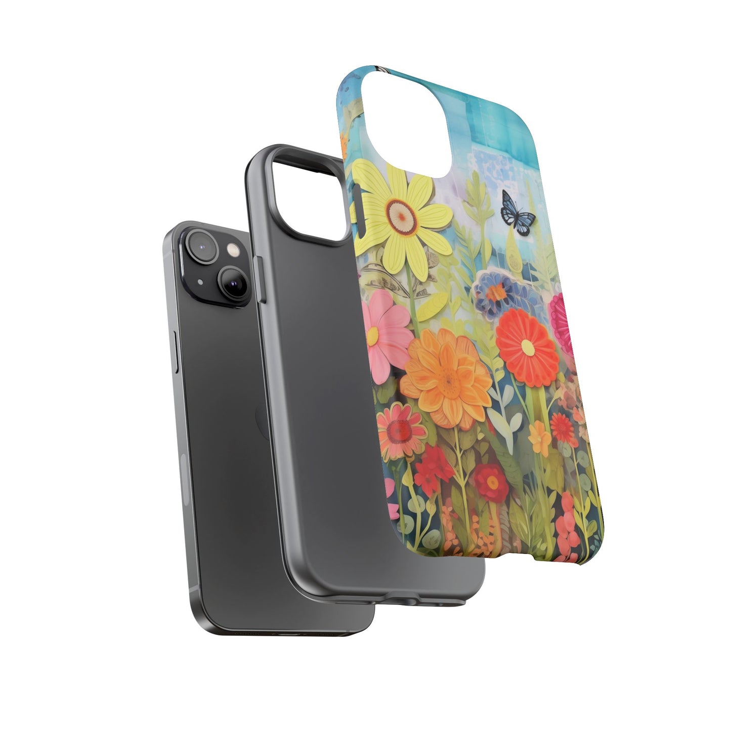 Whimsical Floral Garden phone case | Tough Case | 3d Floral Pattern | iPhone 17