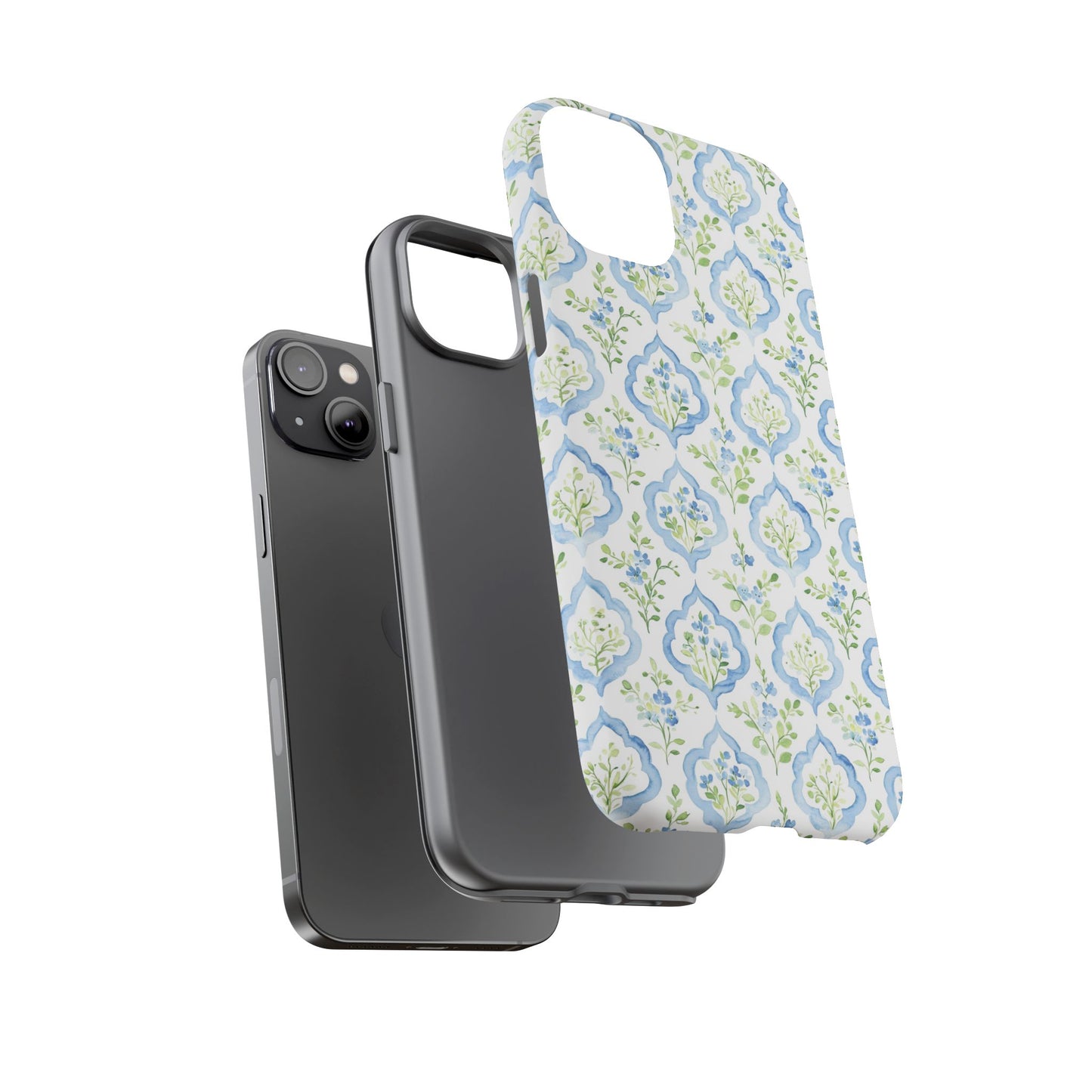Blue Floral Damask phone case | Tough Case | iPhone 17